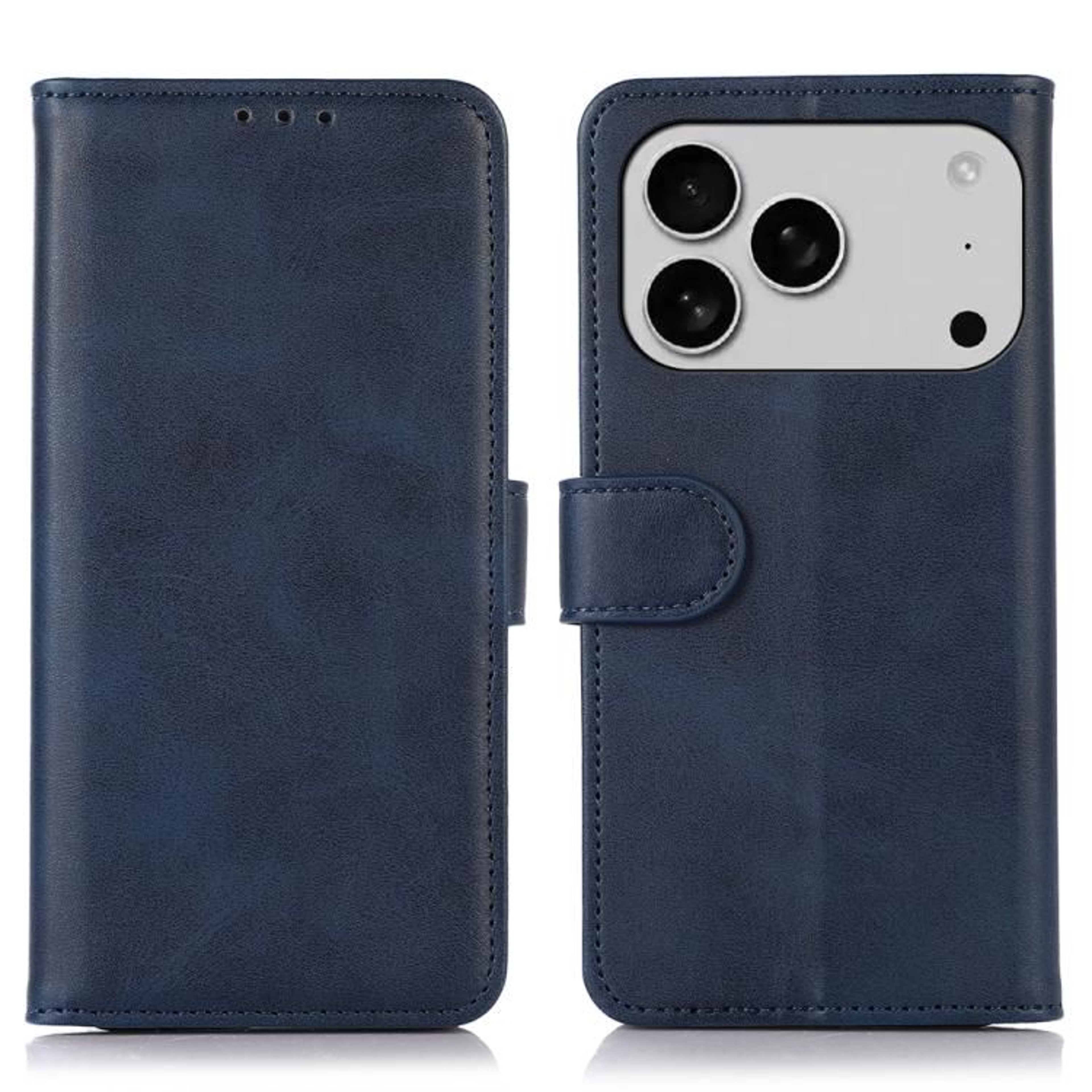 IPhone 18 Pro Case Cow Texture PU Leather Wallet Case With Card Holder And Stand 8