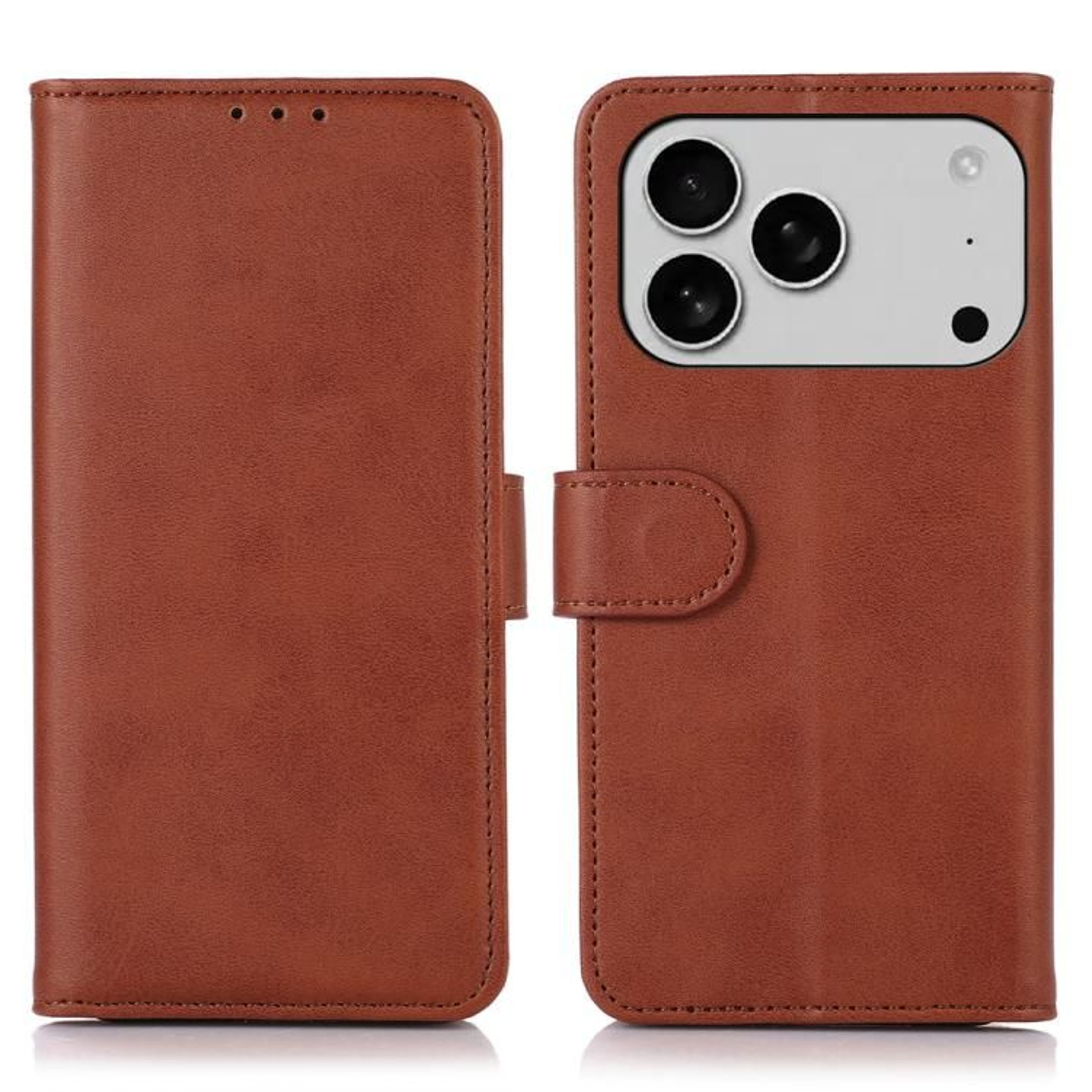 IPhone 18 Pro Case Cow Texture PU Leather Wallet Case With Card Holder And Stand 10
