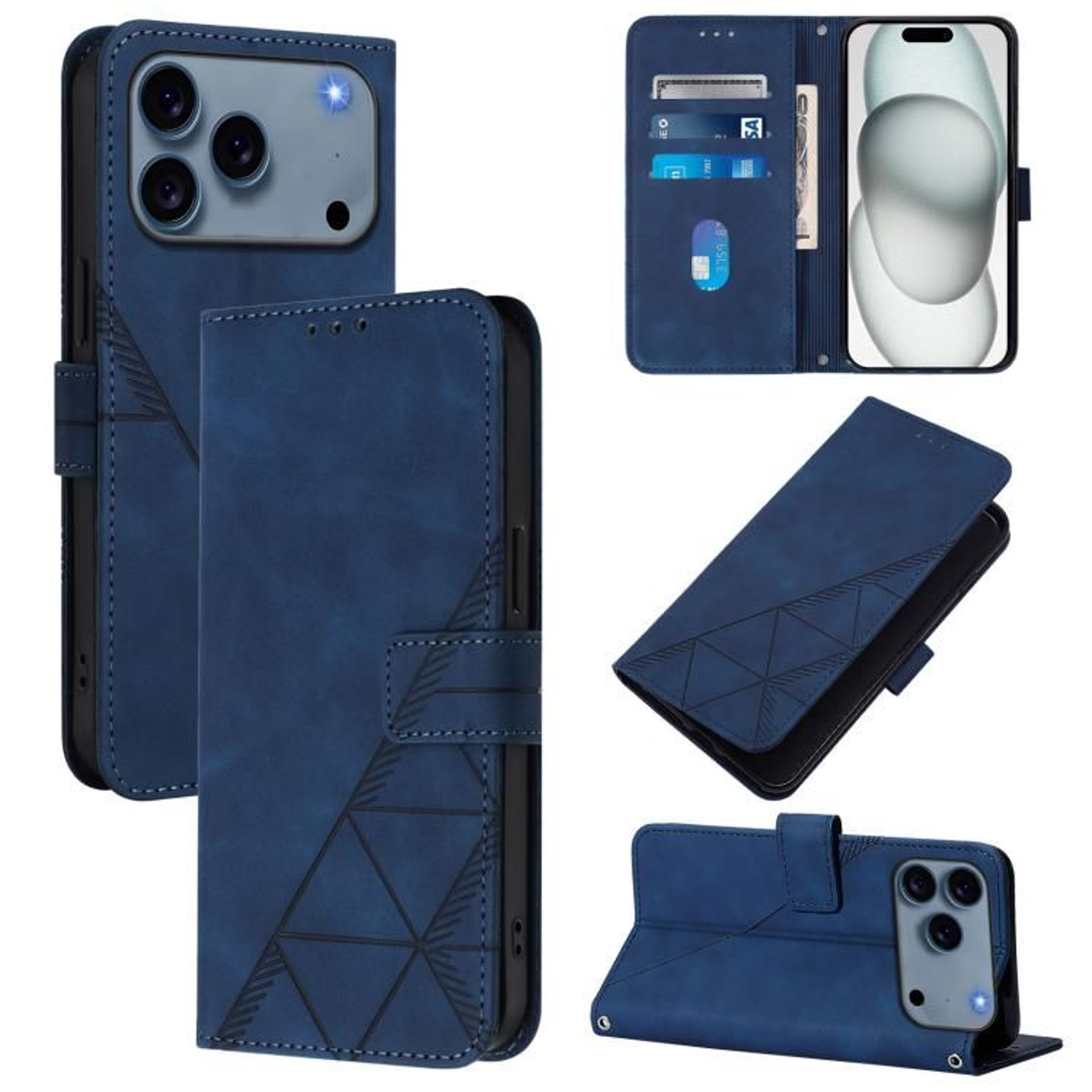 IPhone 18 Pro Crossbody Wallet Phone Case With 3D Embossed PU Leather Card Holder  Stand 11