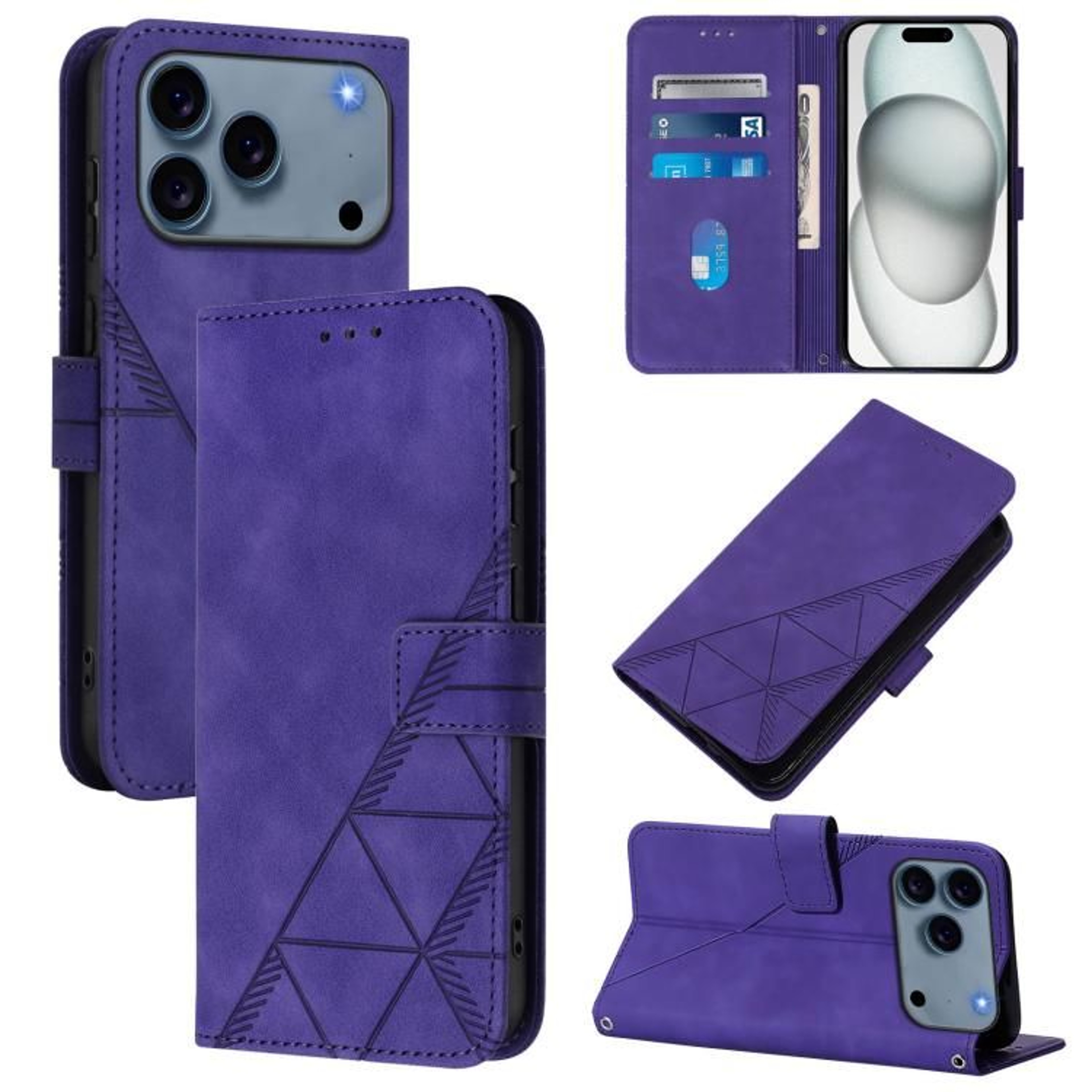 IPhone 18 Pro Crossbody Wallet Phone Case With 3D Embossed PU Leather Card Holder  Stand 13