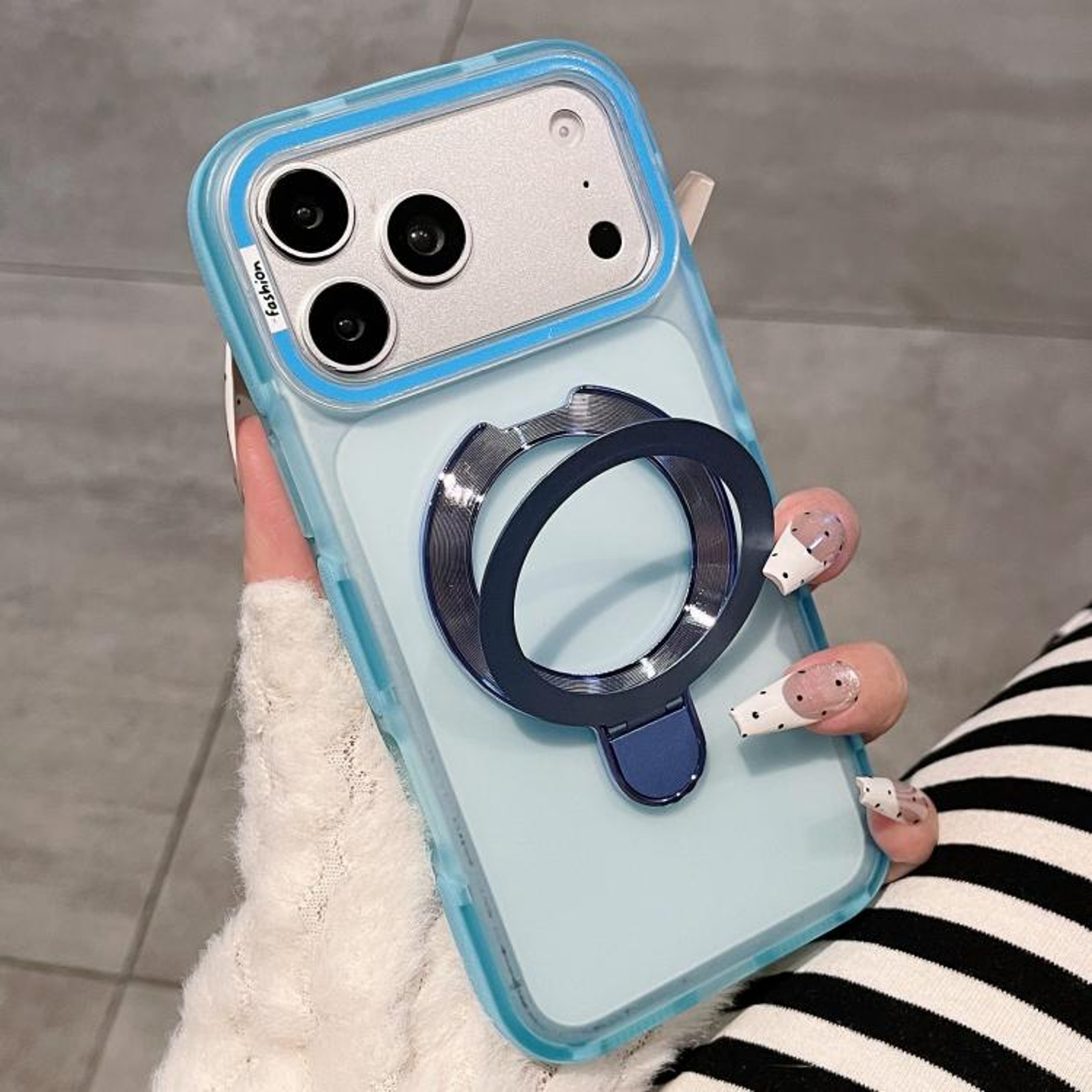 IPhone 18 Pro Max Translucent Matte Phone Case With Folding Stand 7