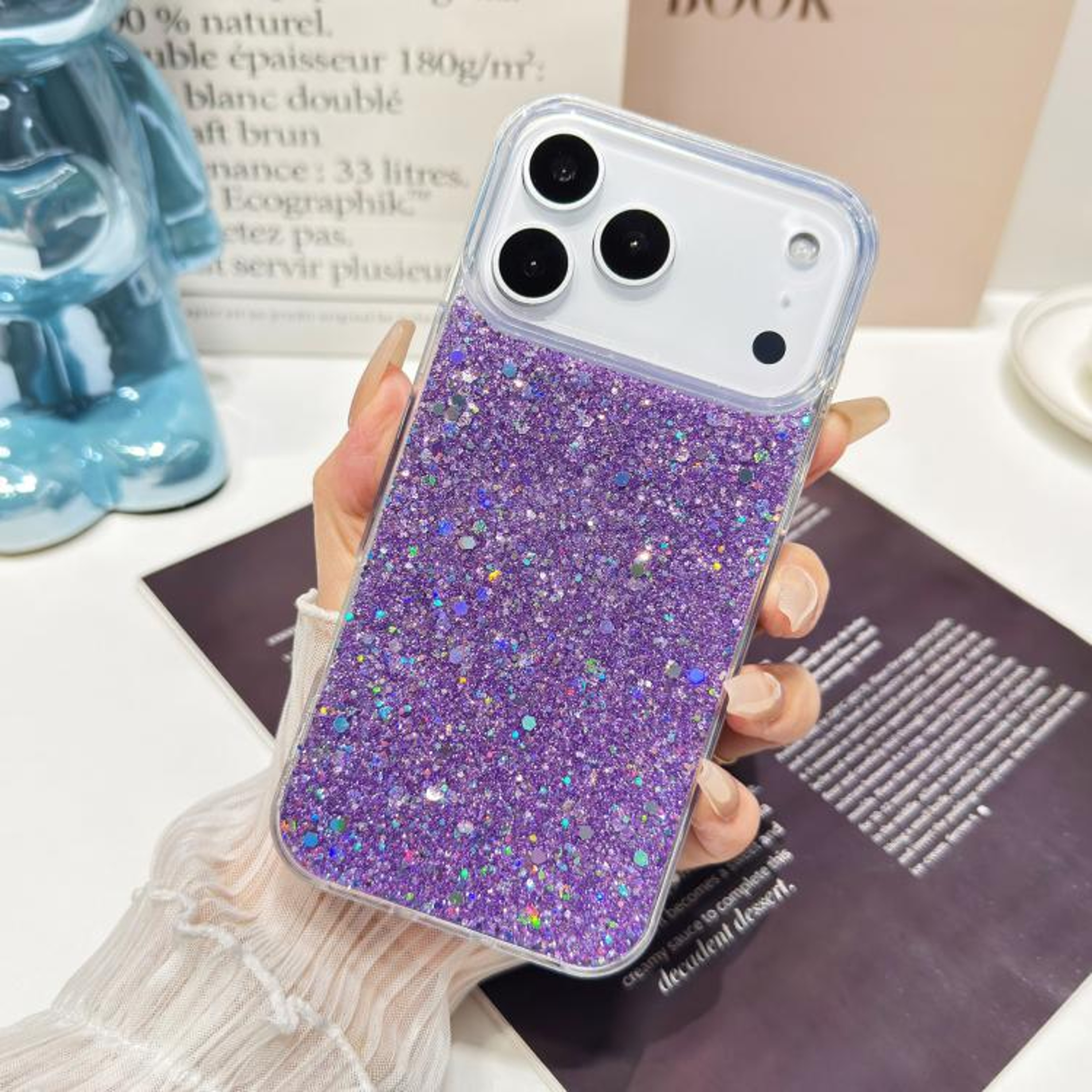 IPhone 18 Pro Glitter Sequin Epoxy TPU Phone Case 9