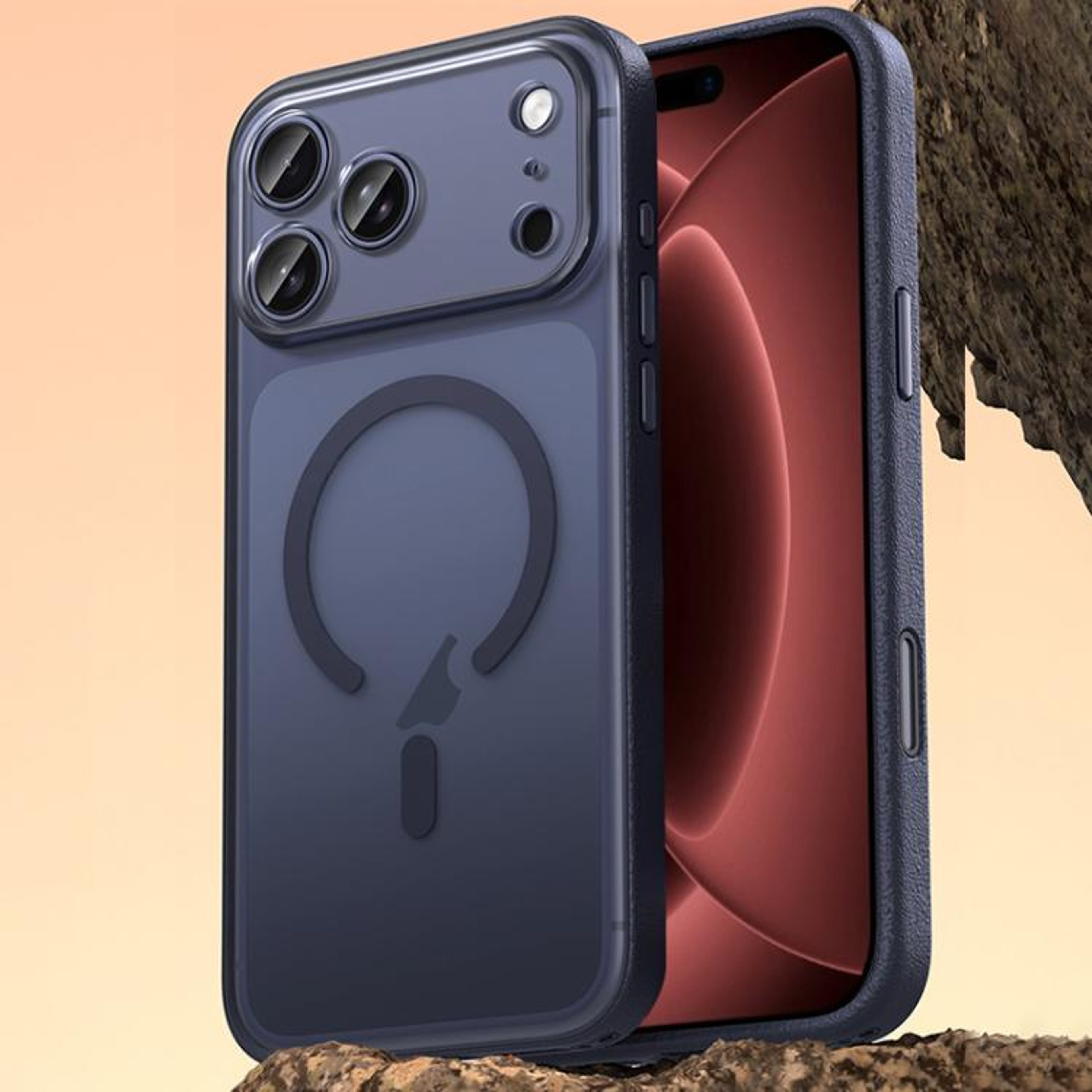 LeatherTextured Magnetic IPhone 18 Pro Case With Camera Button 14
