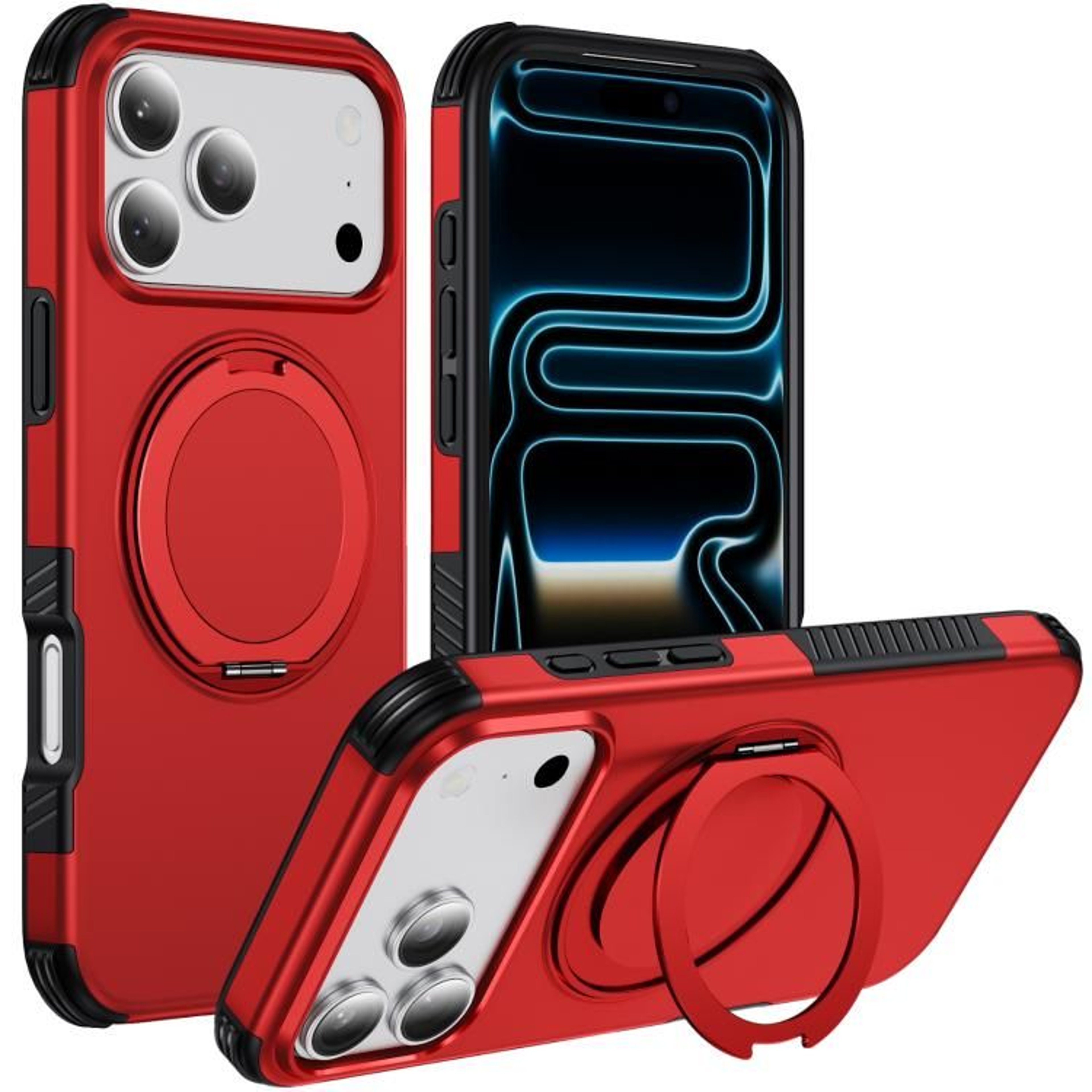 18 Pro Max Magnetic 360 Rotating Holder Phone Case 11