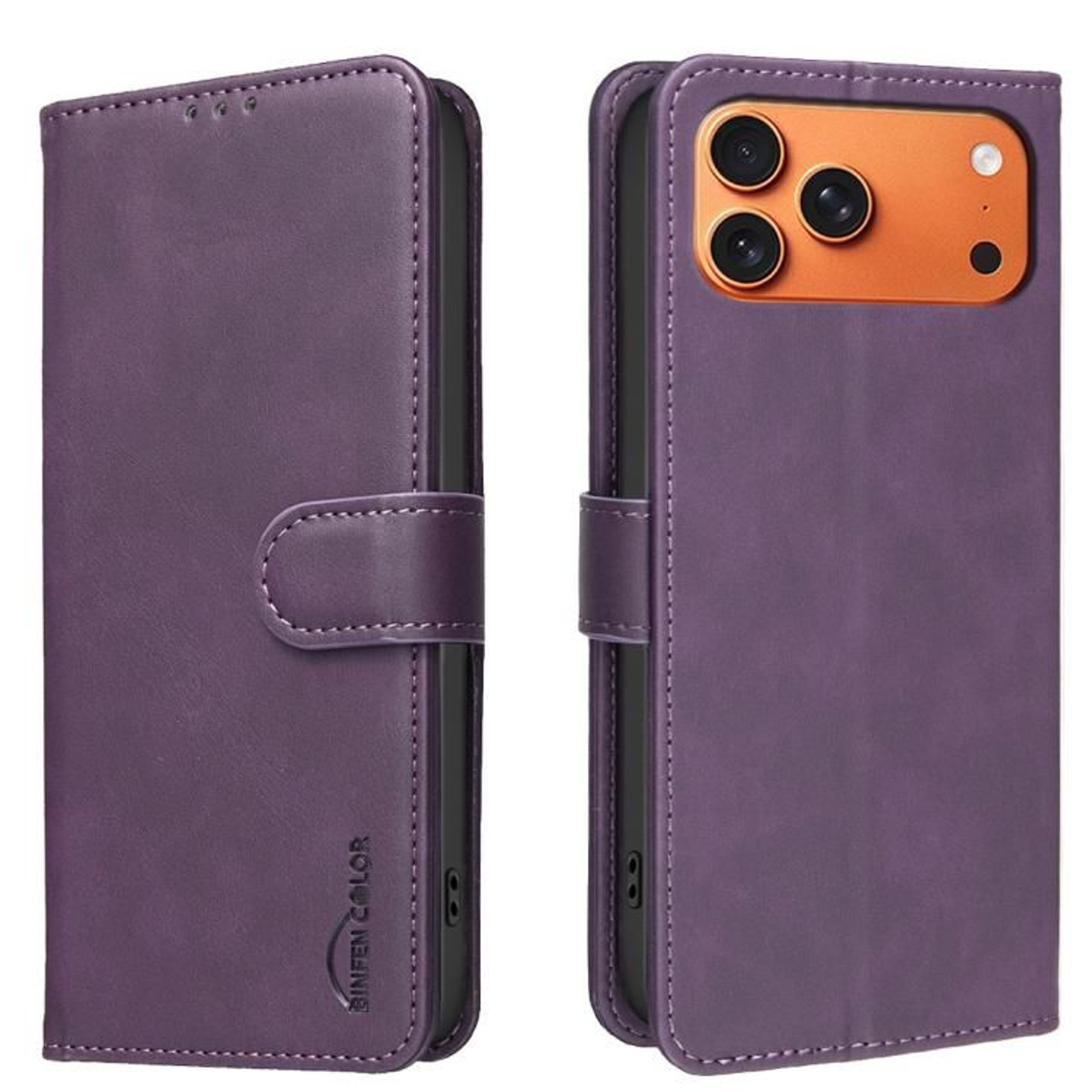 IPhone 18 Pro RFID Vegan Leather Wallet Case With Card Slots And Kickstand 13