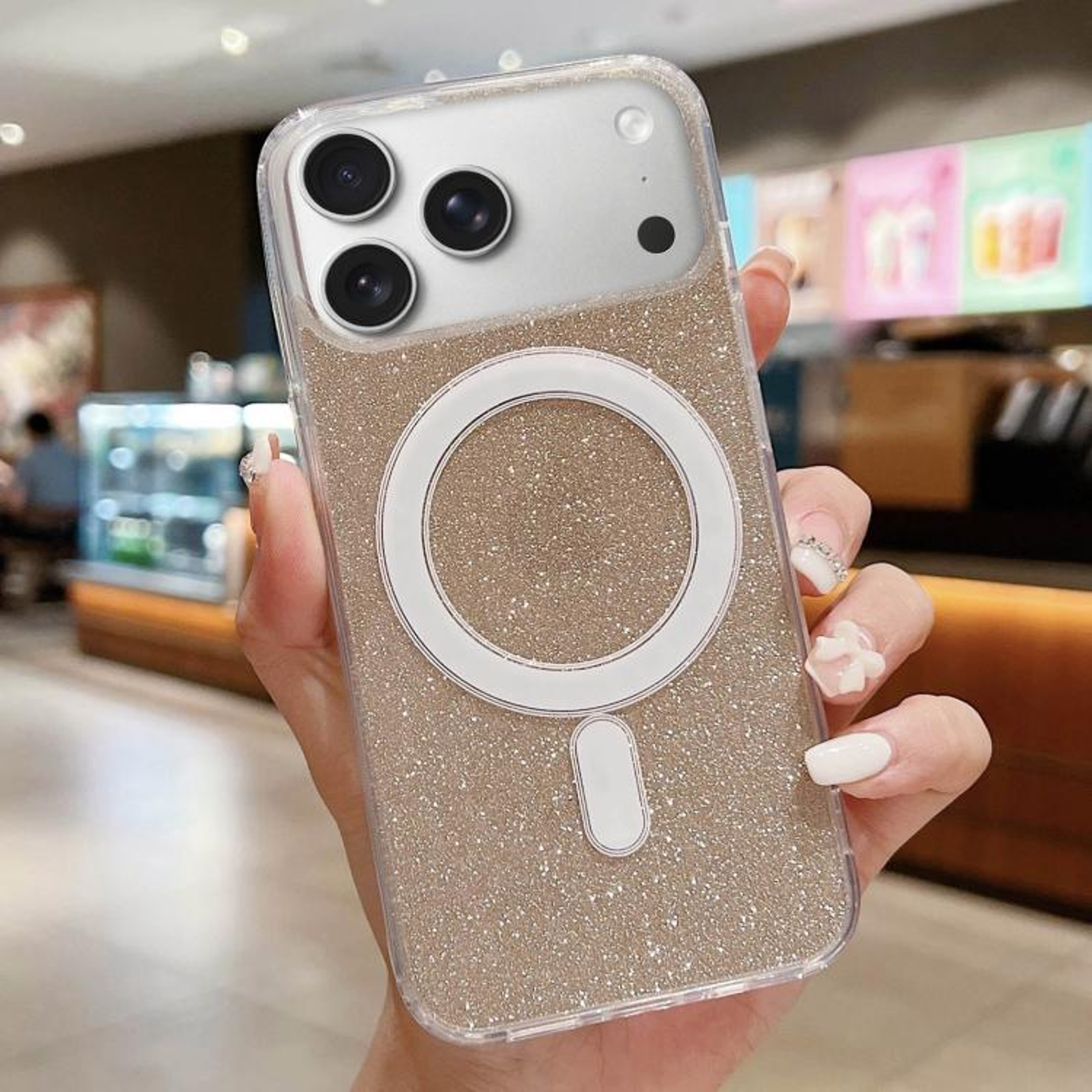 Transparent Glitter MagSafe IPhone 18 Pro Case With Acrylic And TPU 8