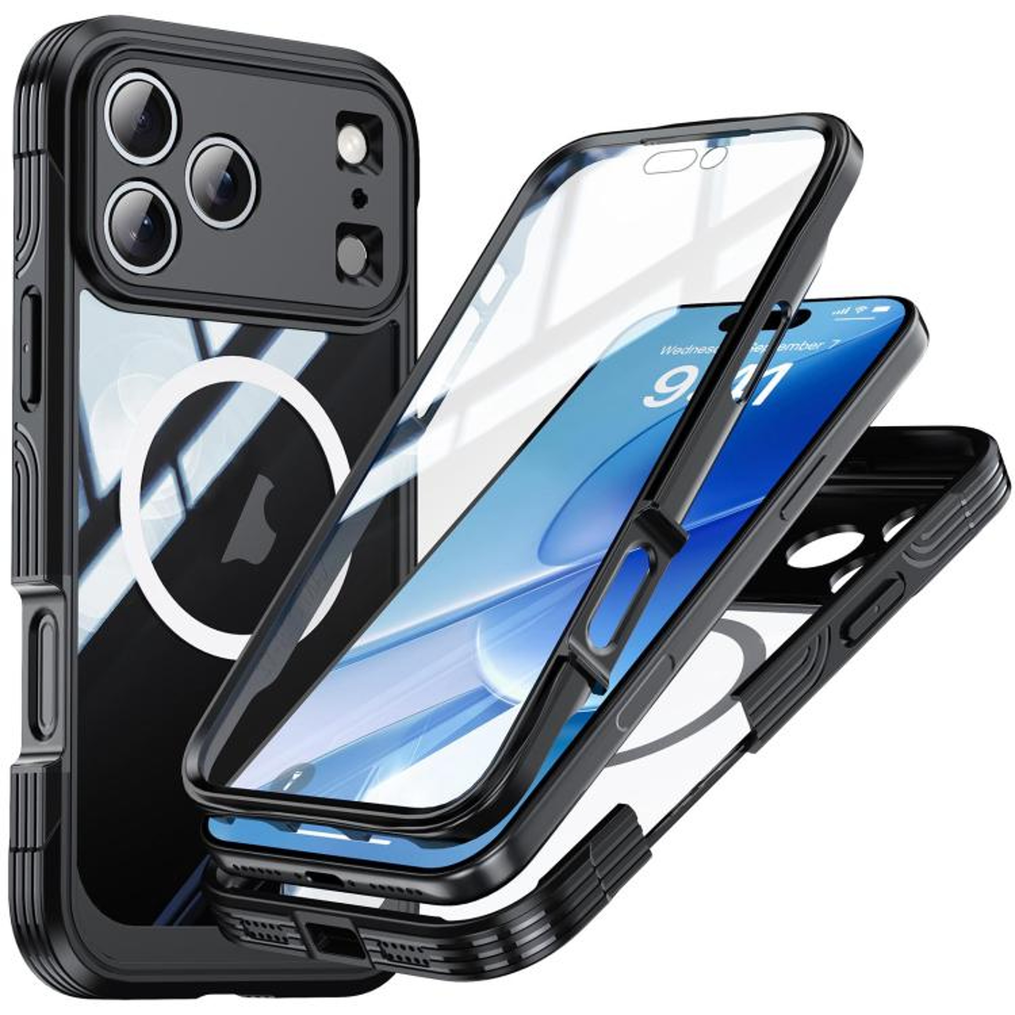 Tempered Glass PC Phone Case For 18 Pro Max 8