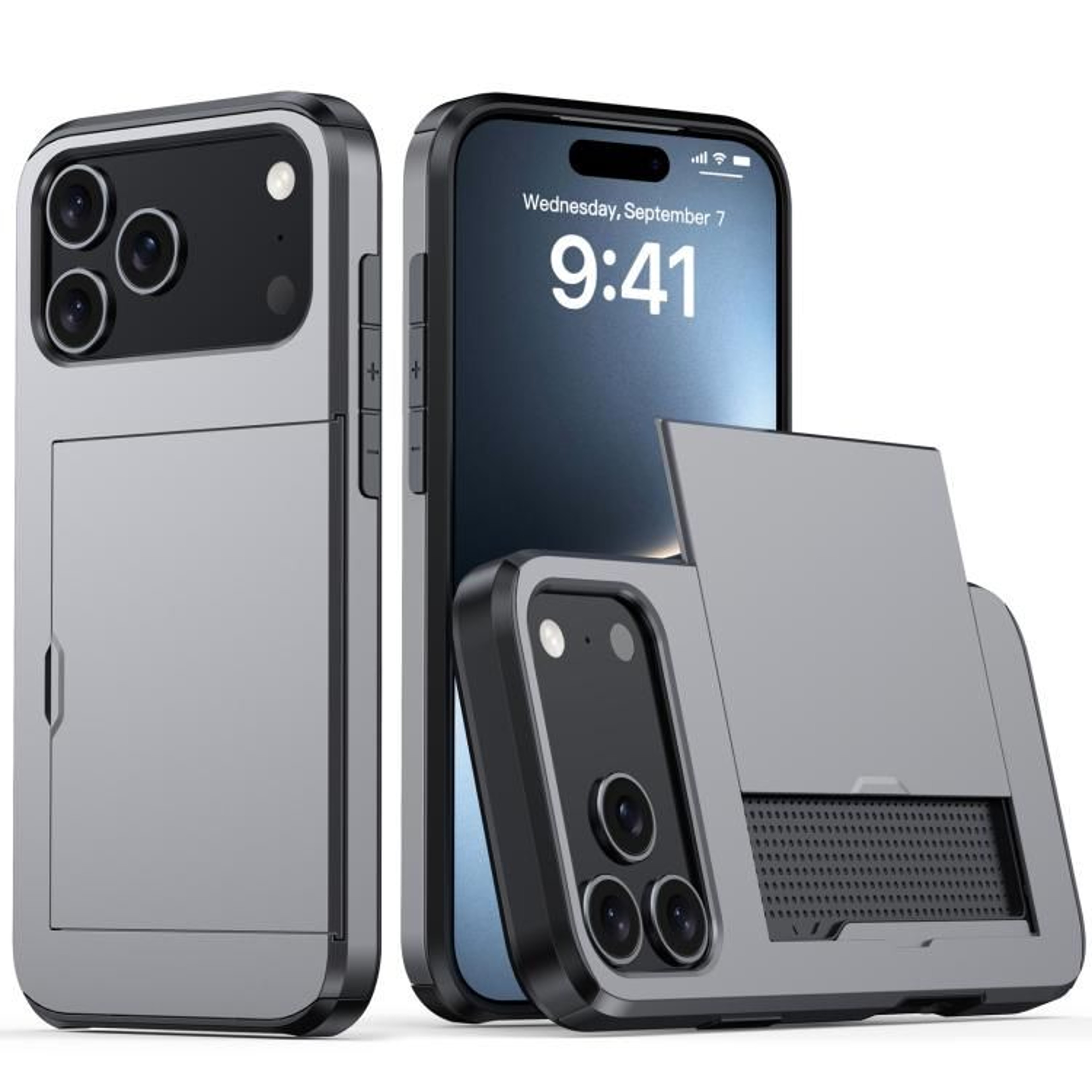 Shockproof Armor Phone Case With Card Slot For 18 Pro 11
