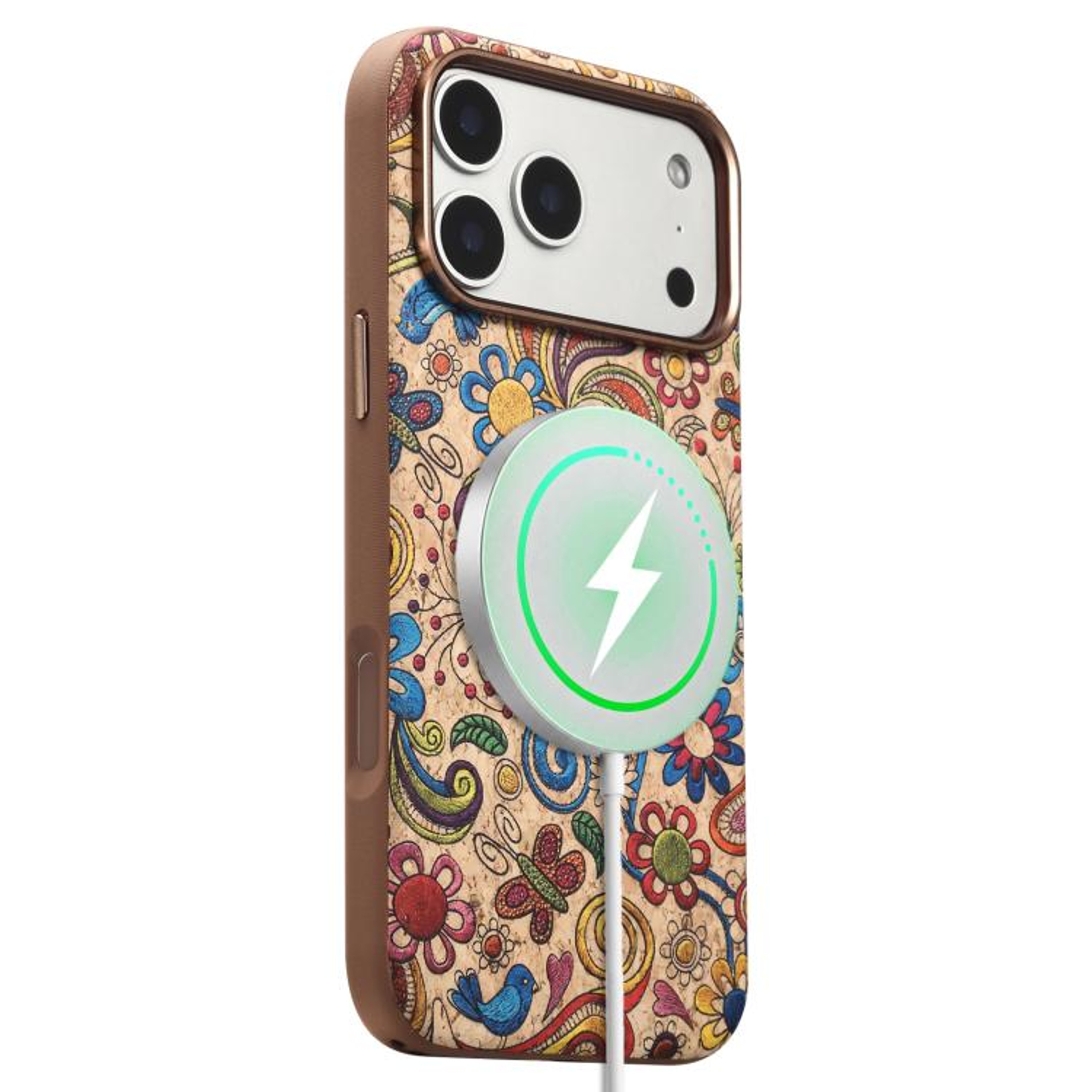 IPhone 18 Pro Magnetic Case With Vintage Boho Embroidery Style And Metal Camera Bezel 8
