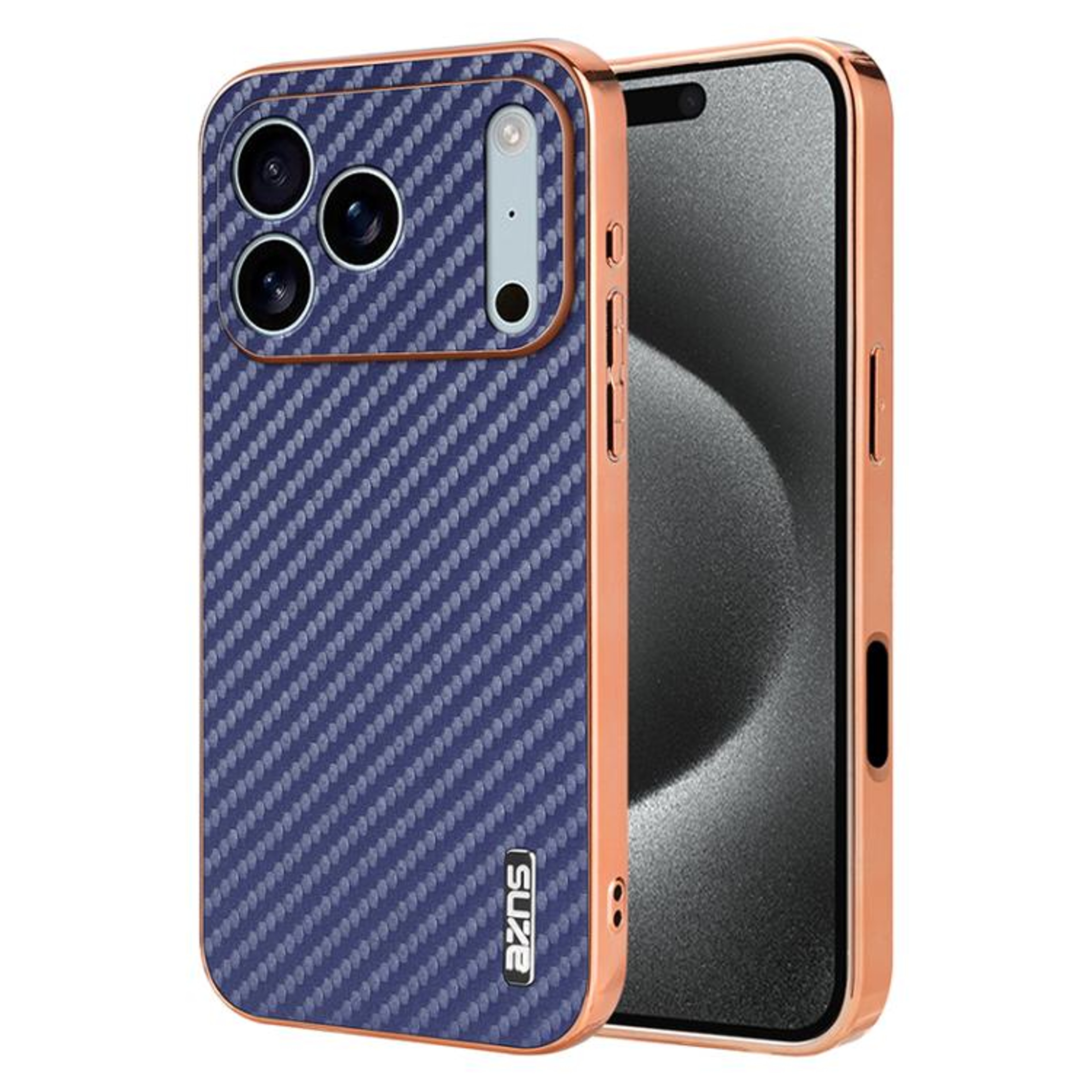 Electroplated Edge Carbon Fiber Texture 18 Pro Phone Case 10