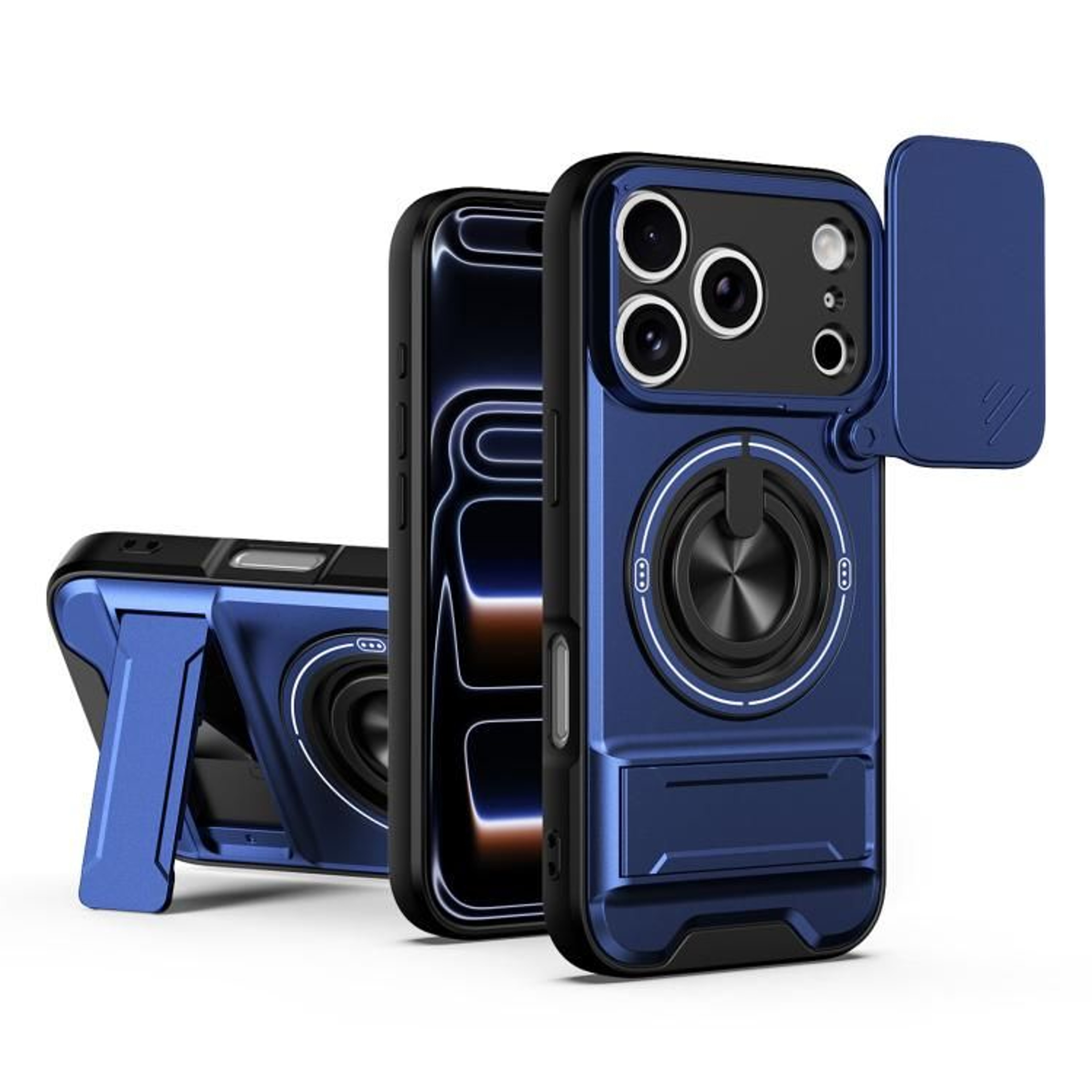 IPhone 18 Pro Max Magnetic Phone Case With Sliding Lens Cover And Stand 14