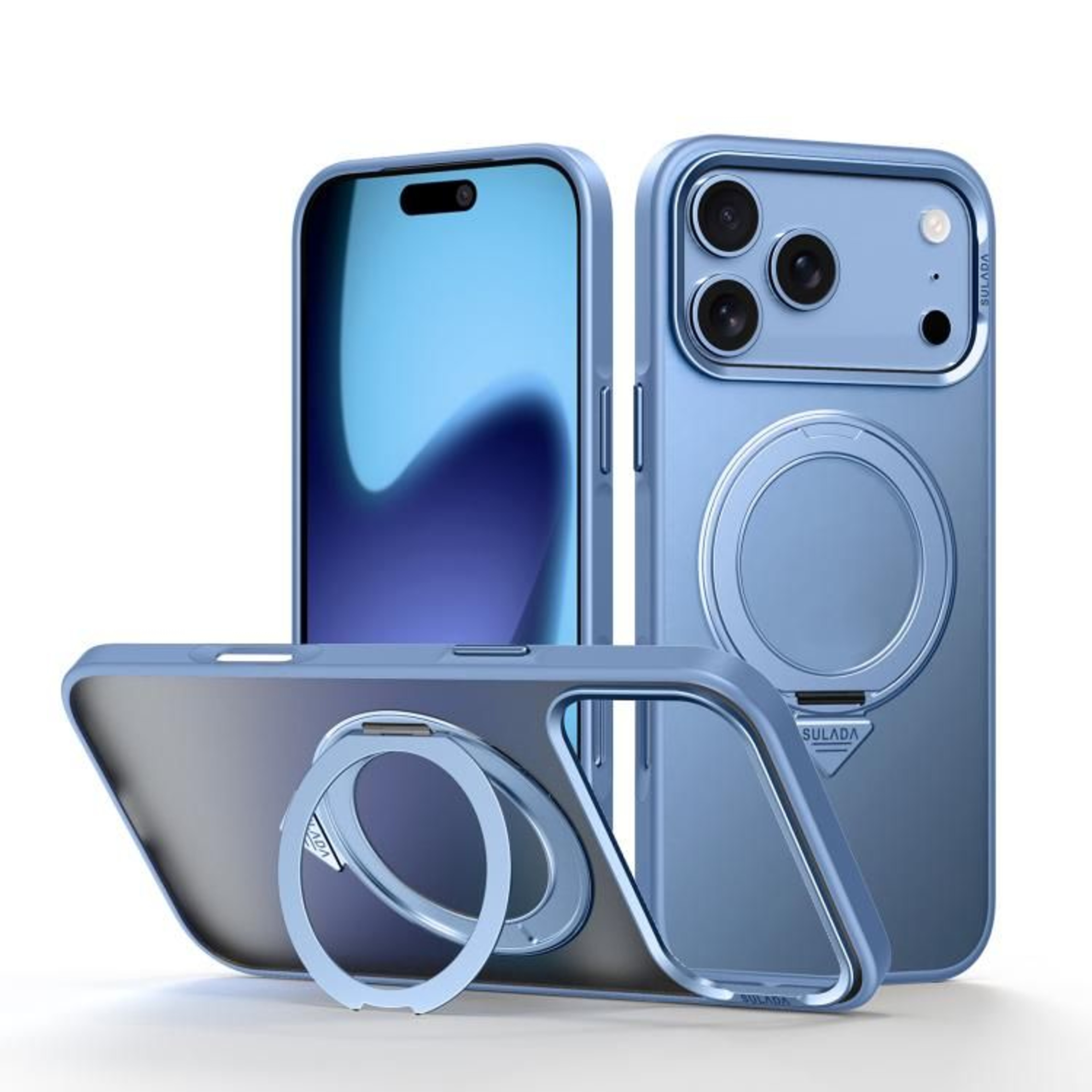 IPhone 18 Pro Frosted Magnetic Case With 360 Degree Rotating Stand 13
