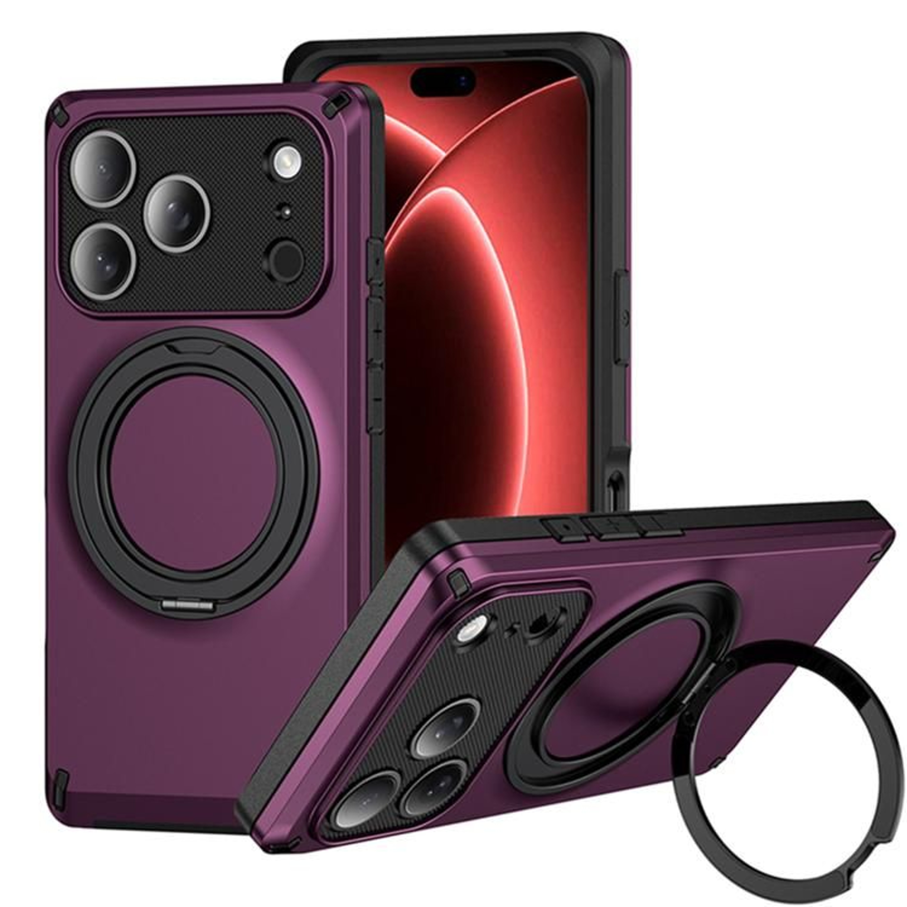 Magnetic 360 Degree Ring Holder Phone Case For 18 Pro 11