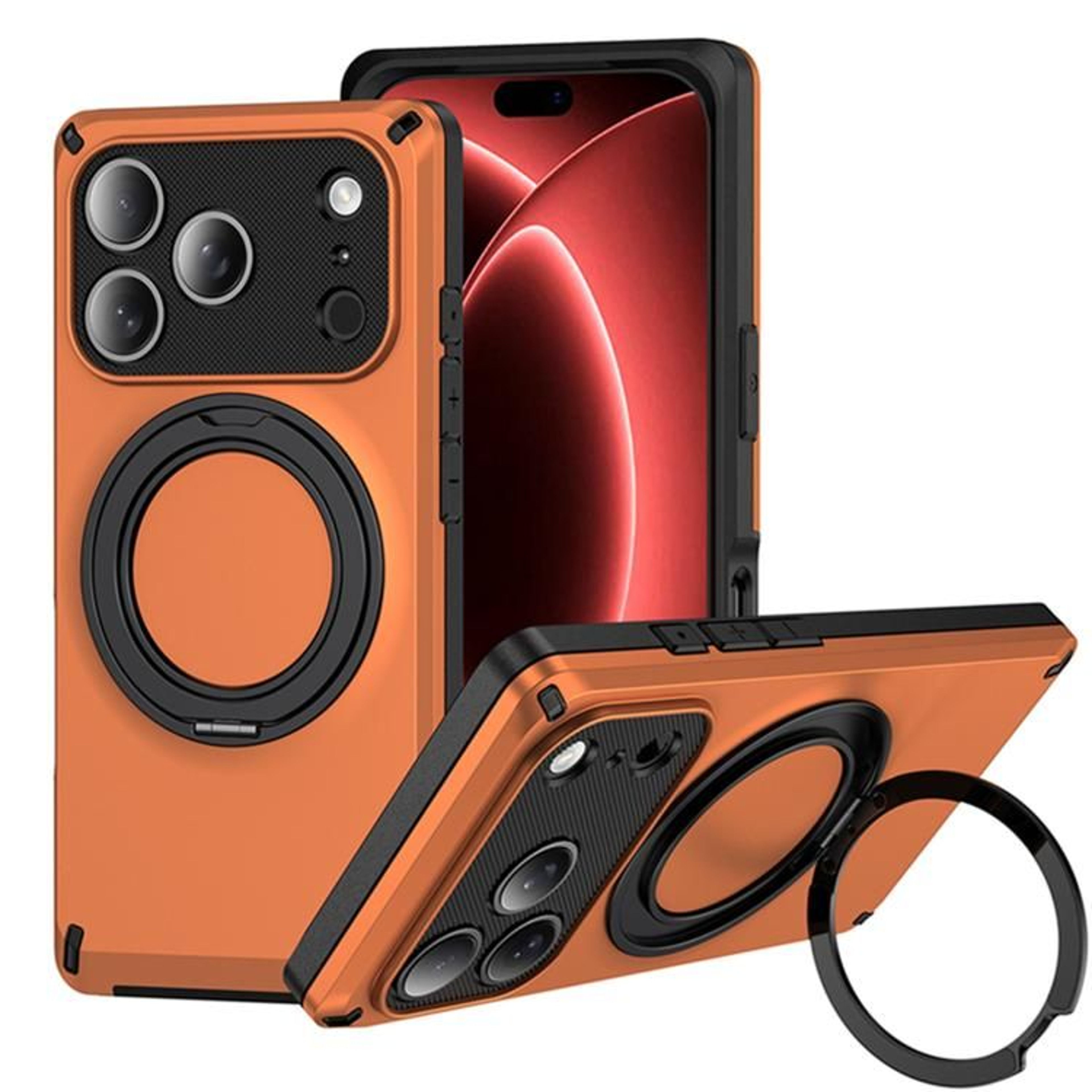 Magnetic 360 Degree Ring Holder Phone Case For 18 Pro 15