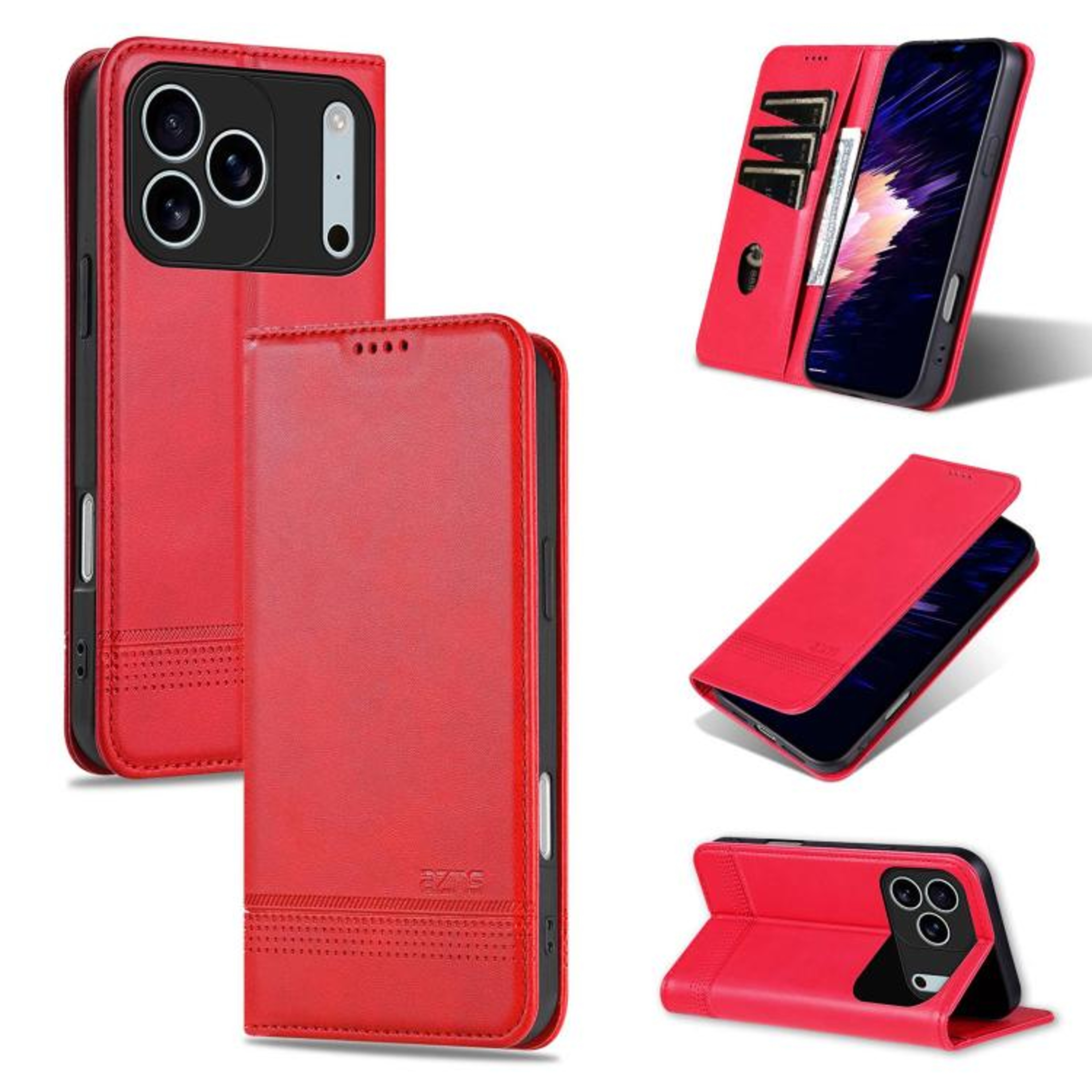 IPhone 18 Pro PU Leather Wallet Flip Case With Card Slots And Stand 13