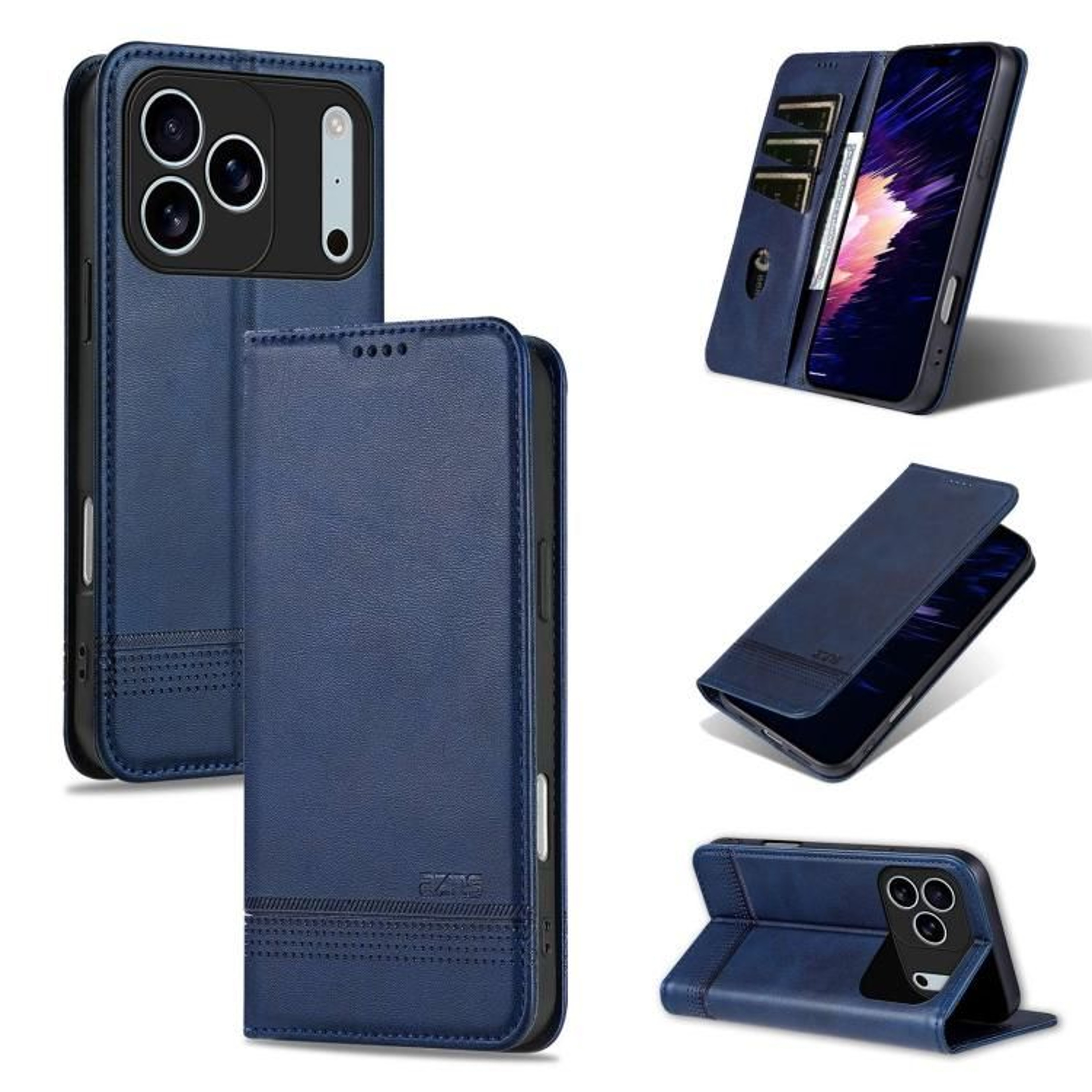 IPhone 18 Pro PU Leather Wallet Flip Case With Card Slots And Stand 15