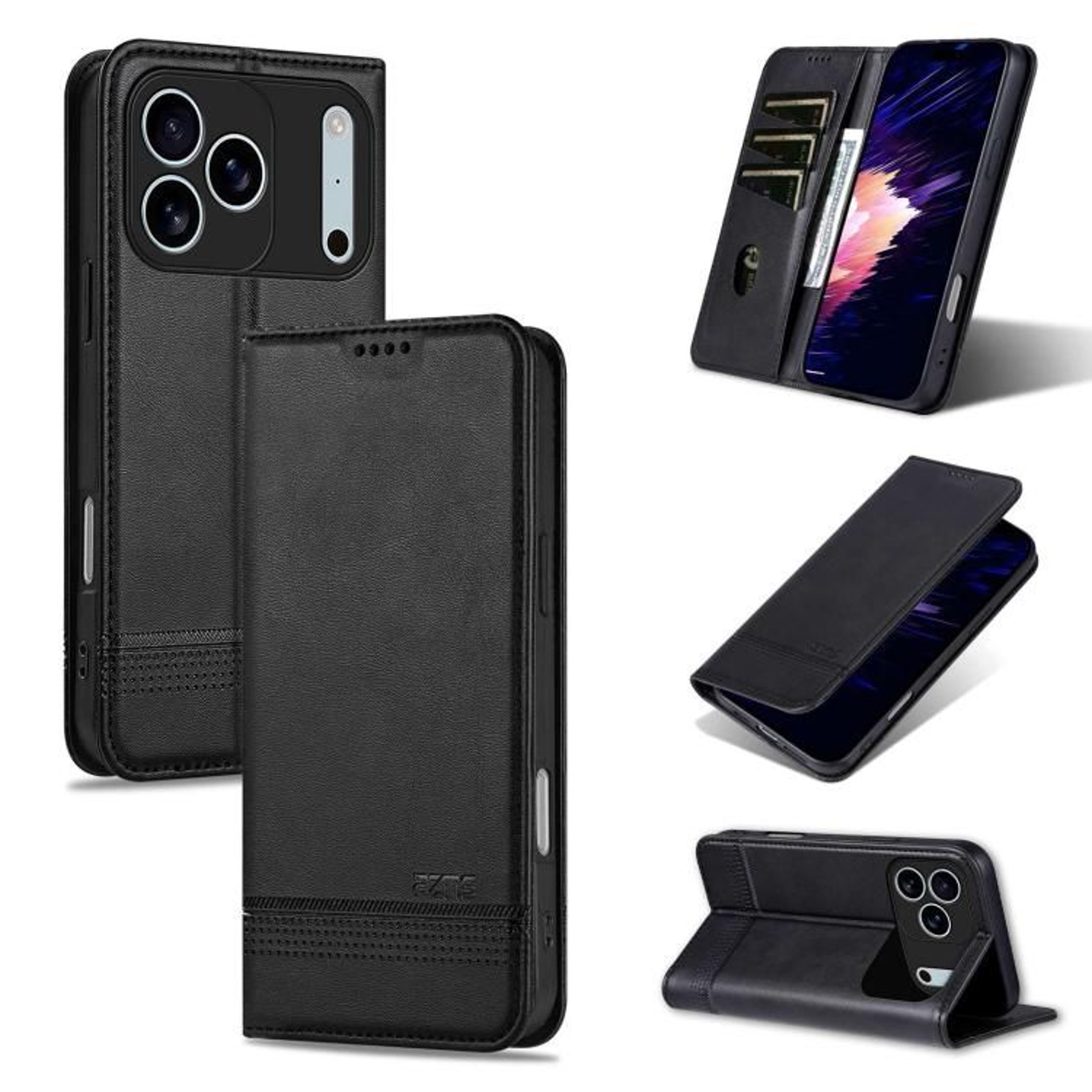 Magnetic Calf Texture Flip Wallet Case For IPhone 18 Pro Max 16