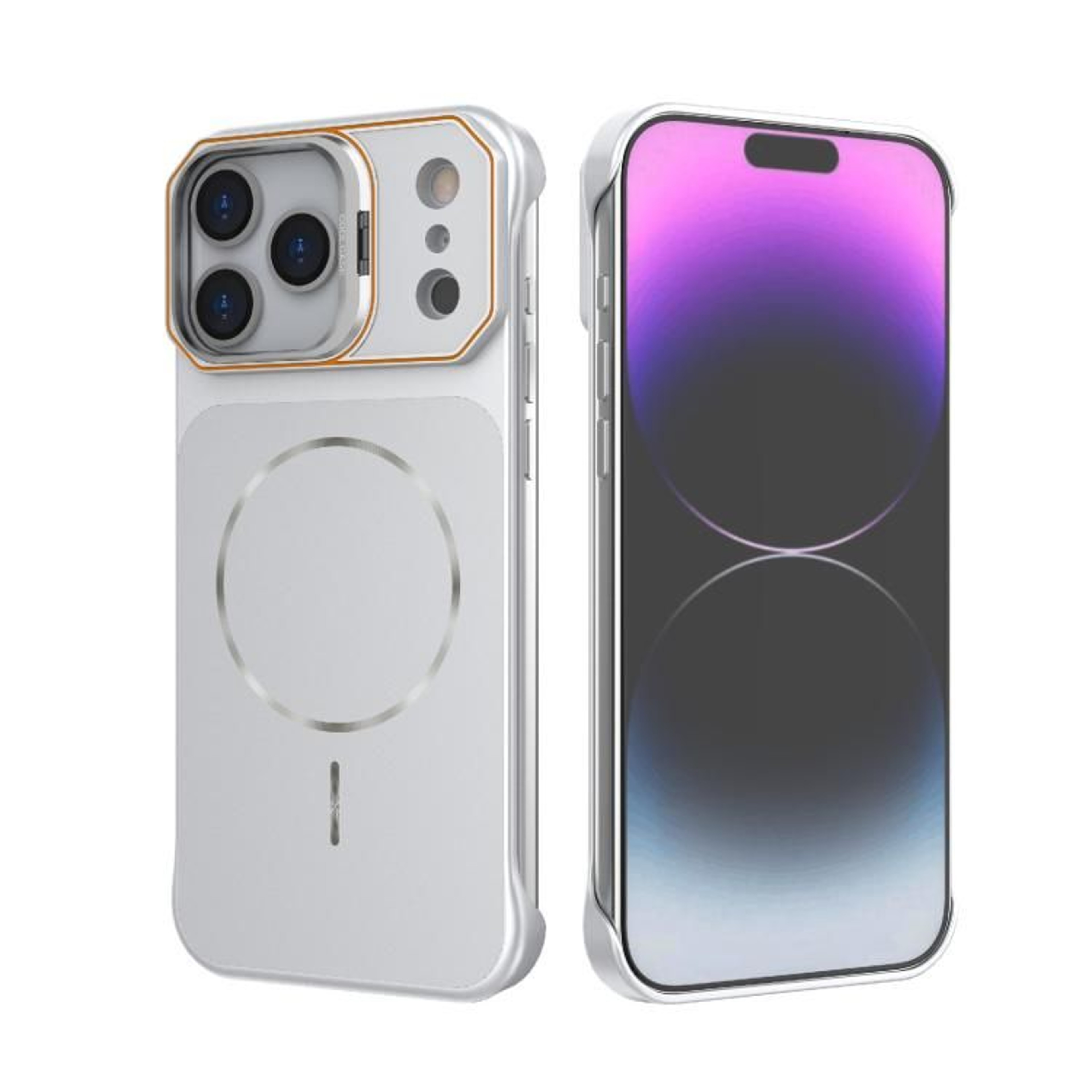 IPhone 18 Pro Magnetic Frameless PC Phone Case With Hidden Kickstand 7