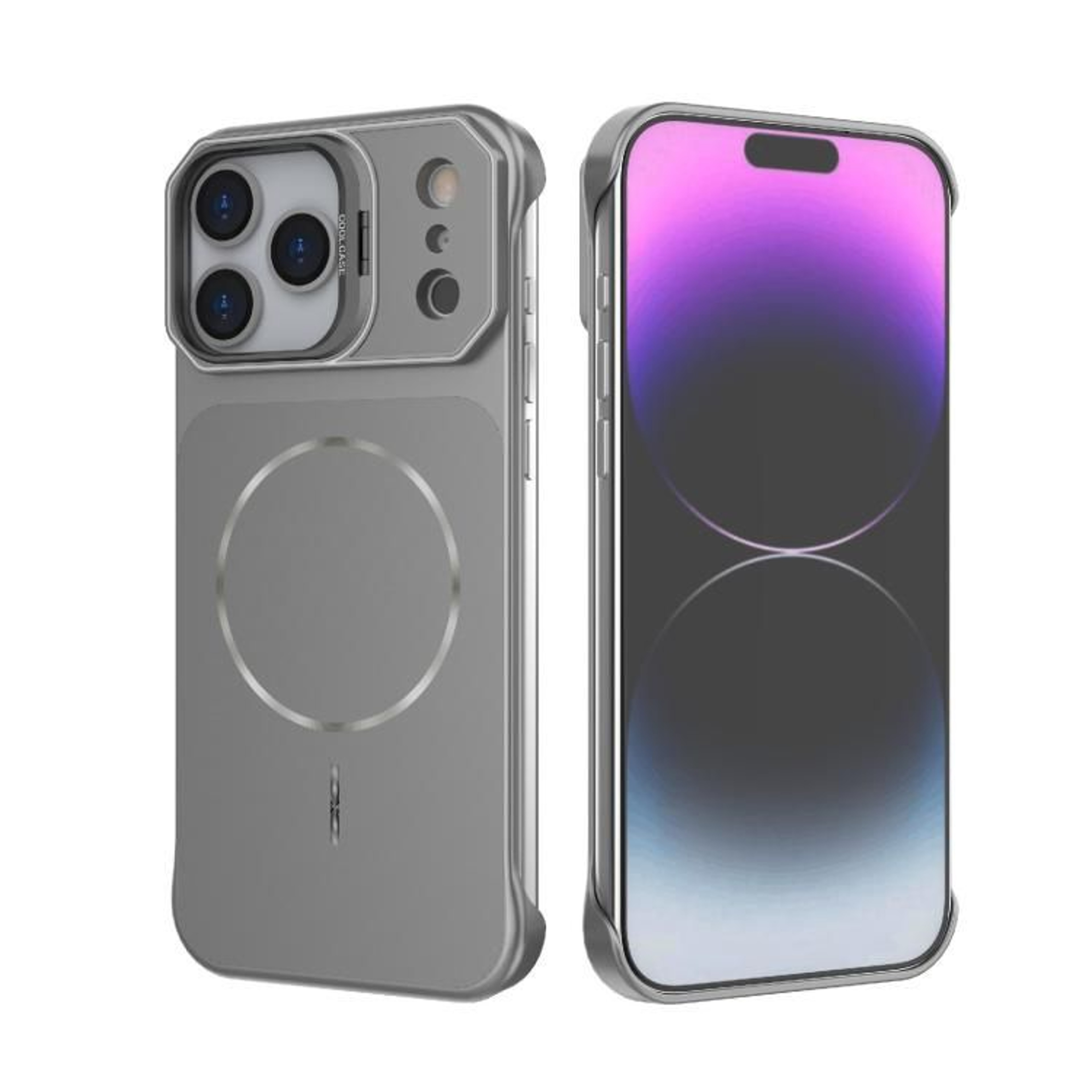 IPhone 18 Pro Magnetic Frameless PC Phone Case With Hidden Kickstand 9