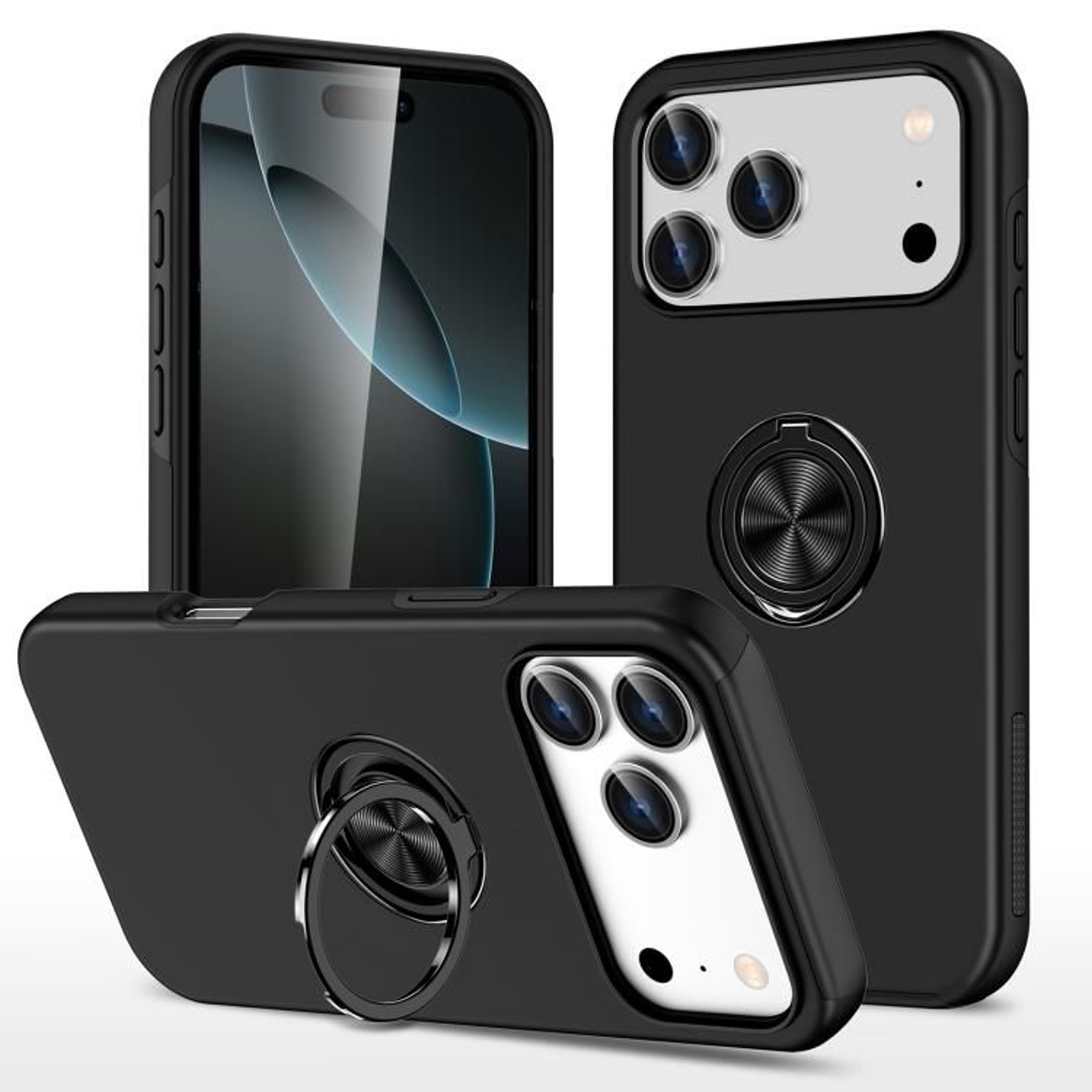 Magnetic Phone Case With Hidden 360 Ring Holder For 18 Pro Max 7