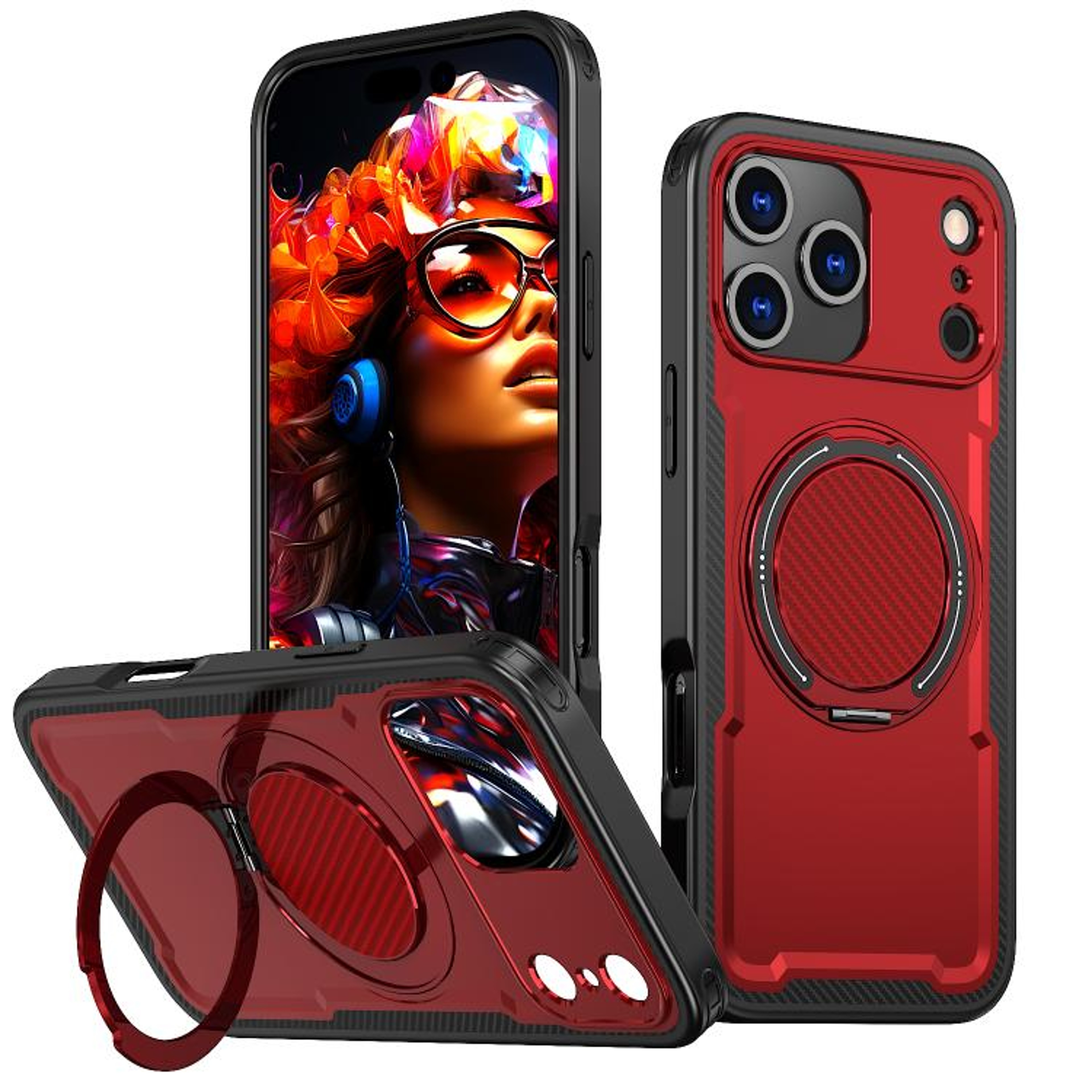 IPhone 18 Pro Magnetic Case With 360 Degree Rotating Stand 7