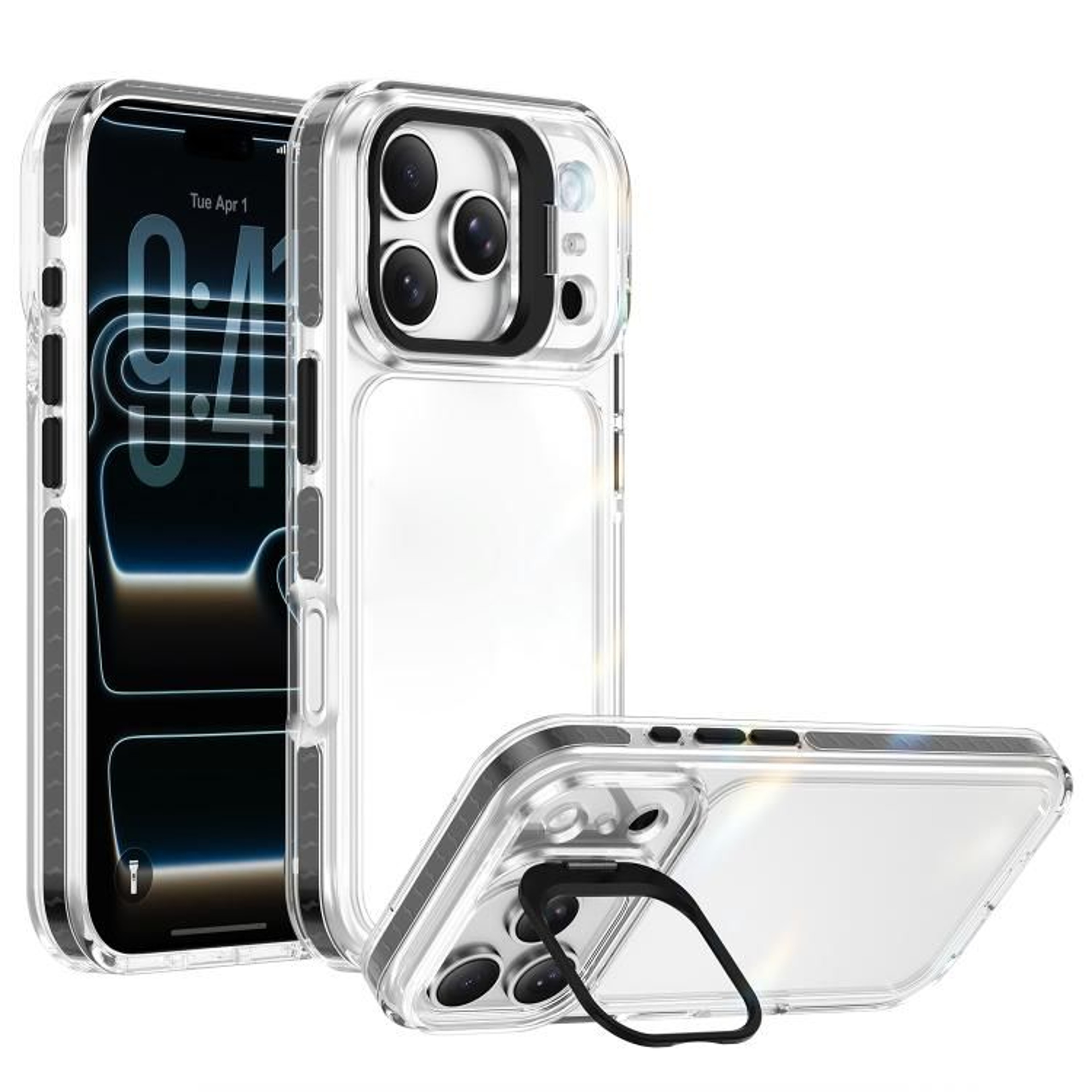 IPhone 18 Pro Max Clear Acrylic TPU Case With Metal Camera Frame 10