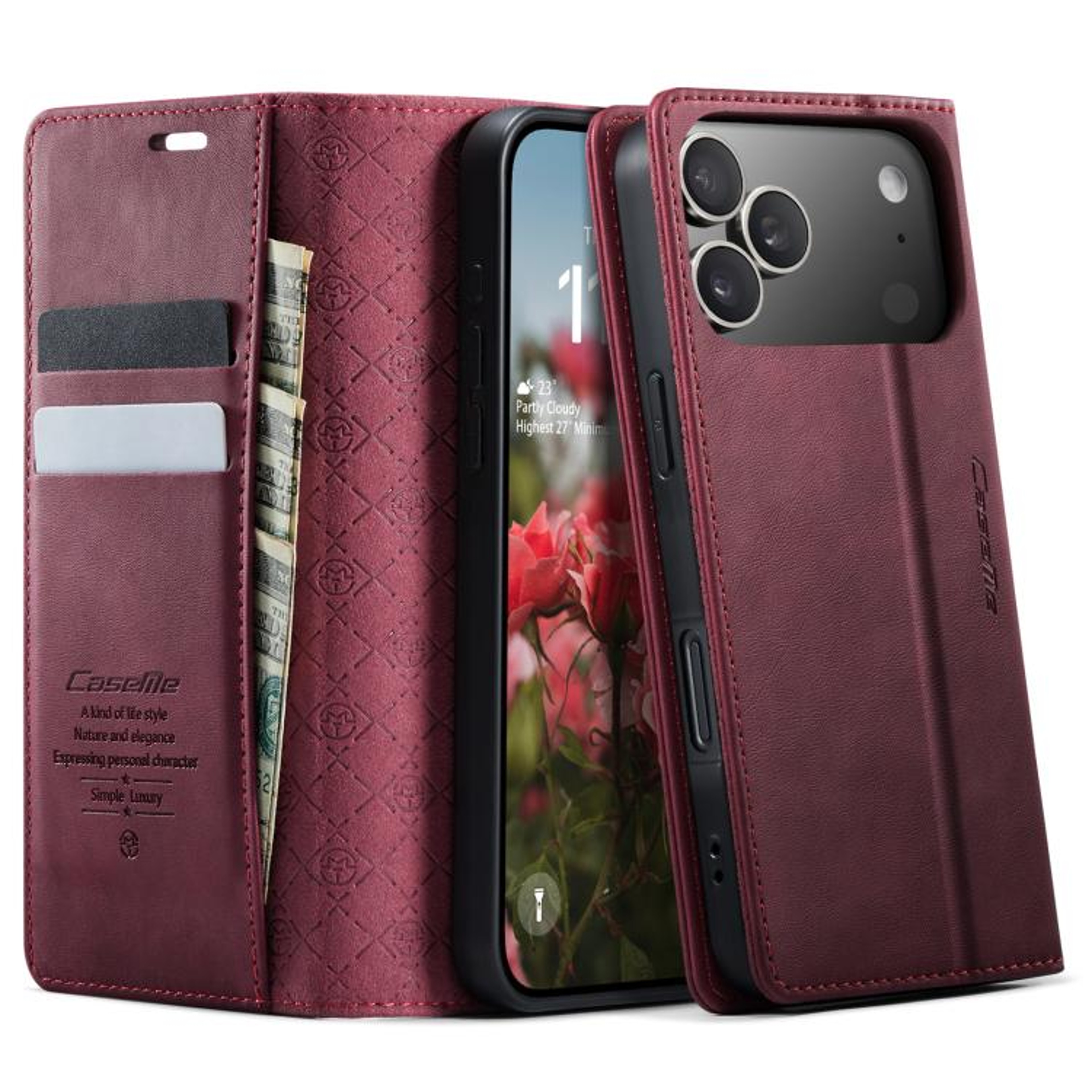 IPhone 18 Pro Max Wallet Case With RFID Blocking Card Slots And Kickstand 13