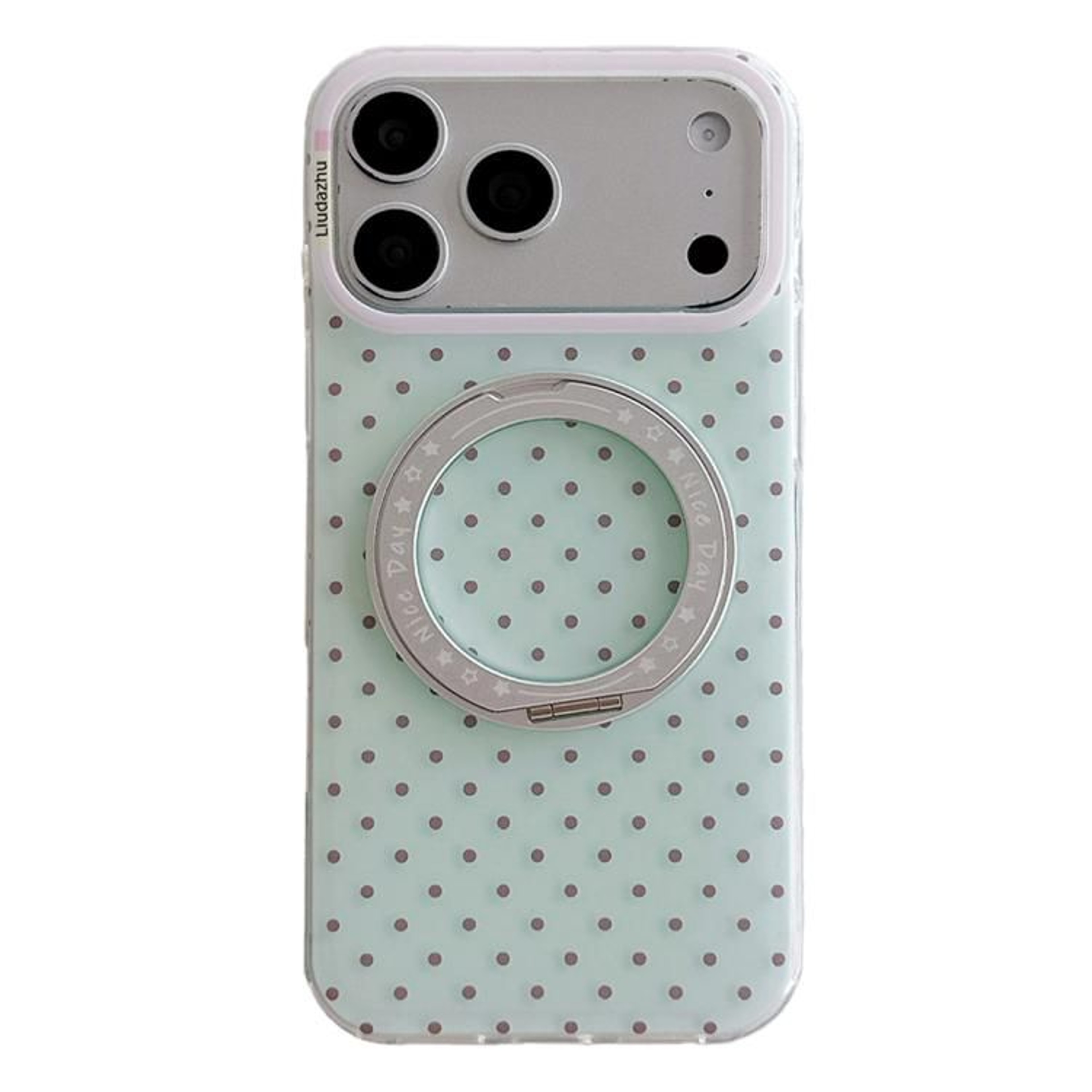 Magnetic Phone Case For 18 Pro With 360 Rotating Ring Stand And Minimalist Point Pattern 7