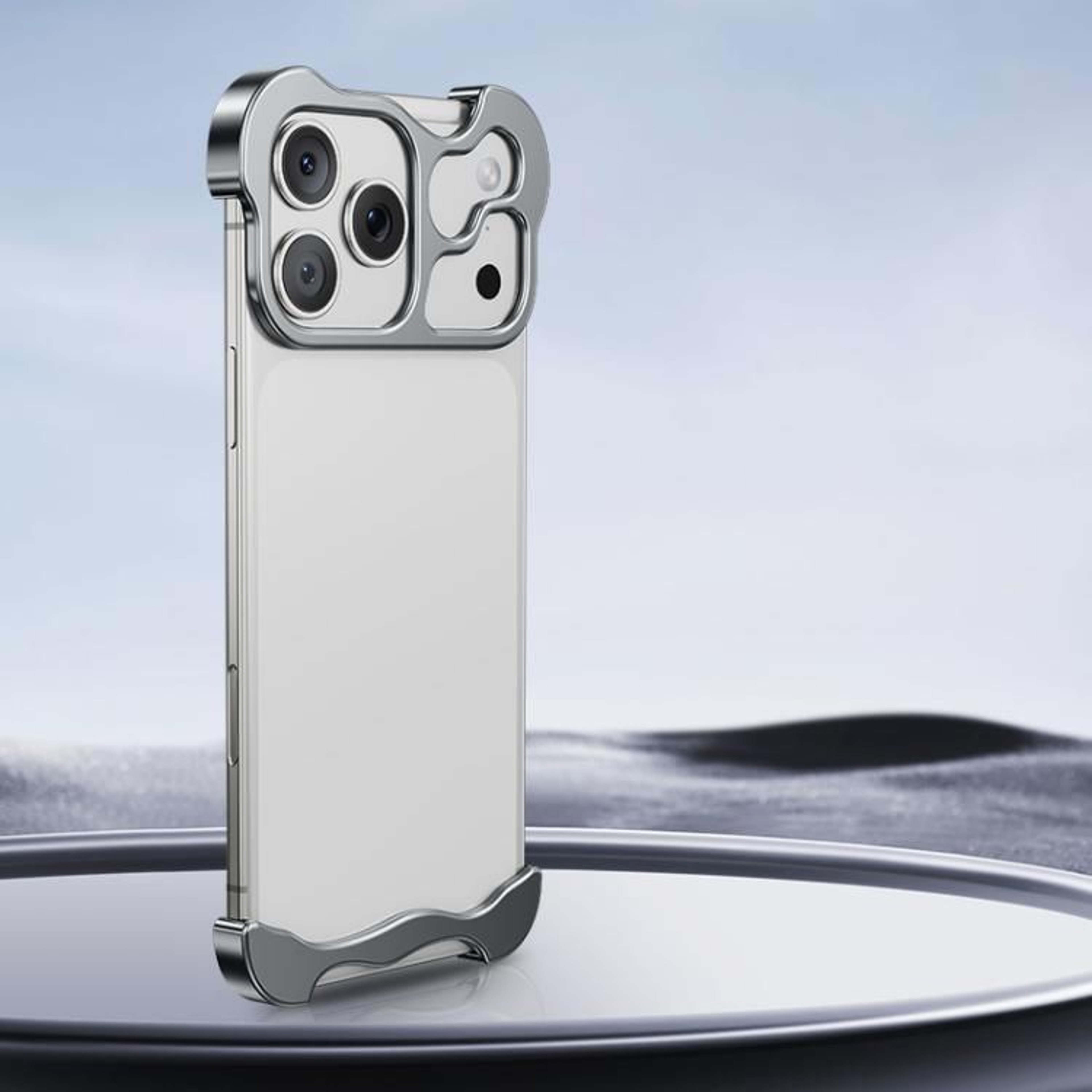 Frameless Metal Corner Phone Case For IPhone 18 Pro With Camera Lens Film 8