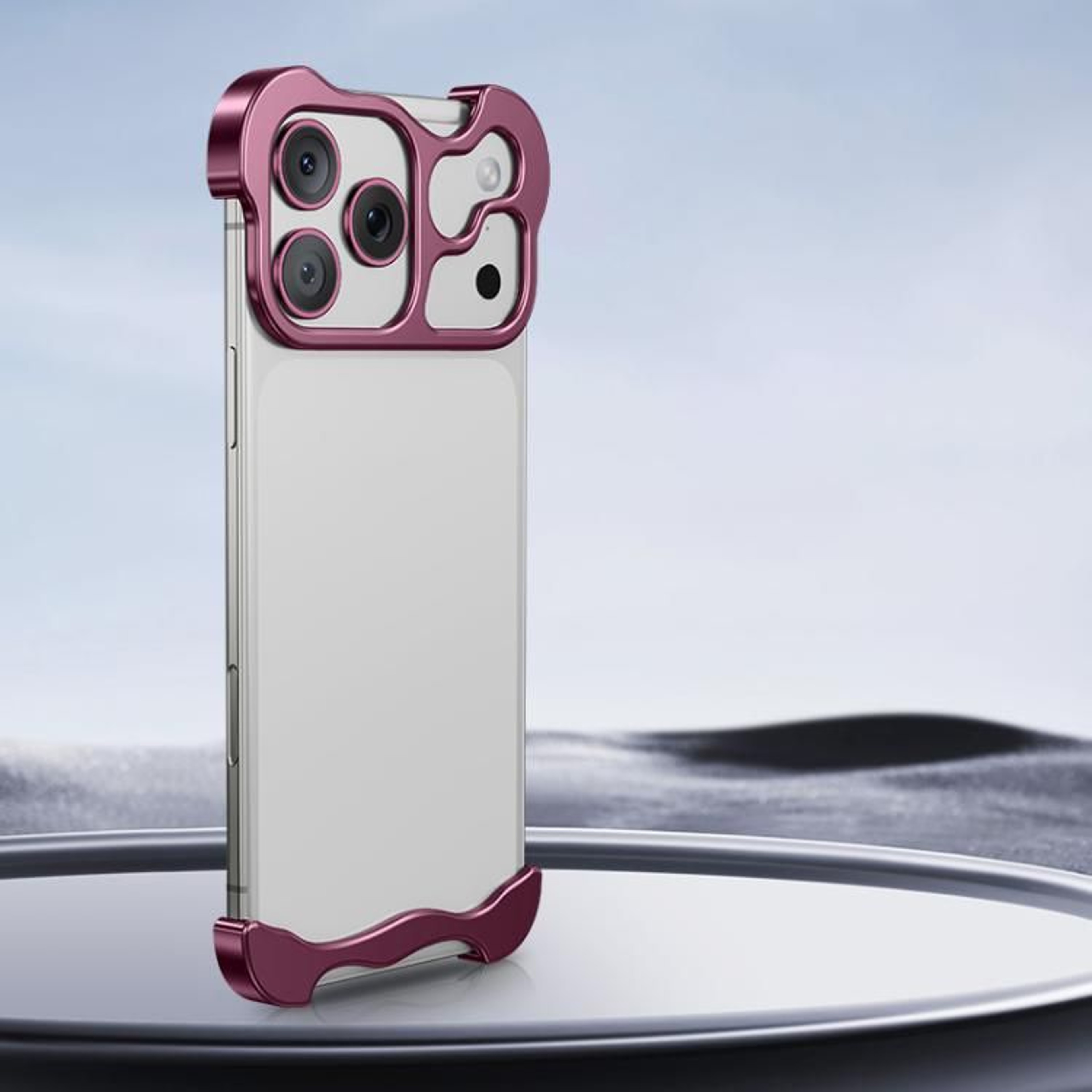 Frameless Aluminum Alloy Corner Phone Case With Lens Film For IPhone 18 Pro Max 10