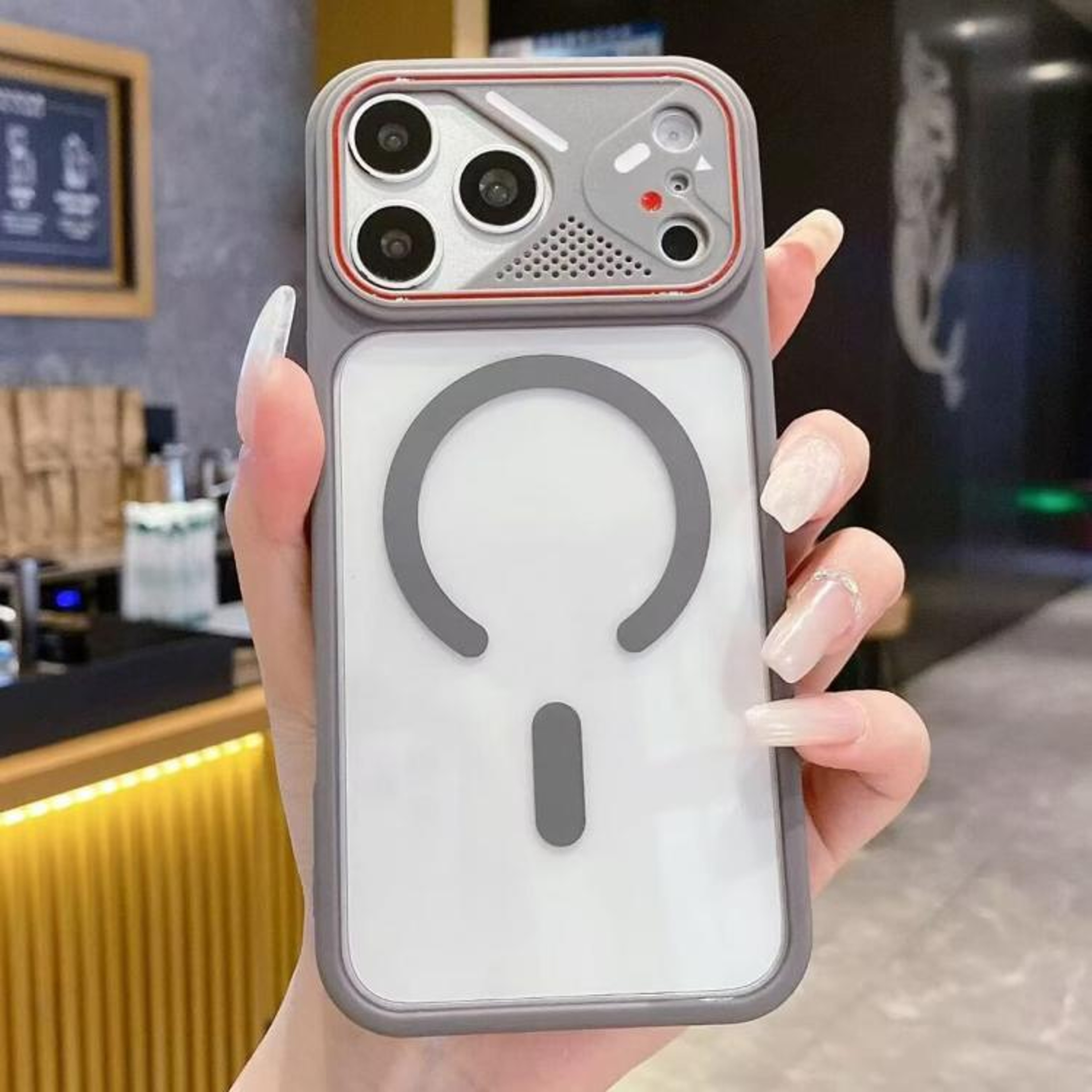 IPhone 18 Pro Magnetic Phone Case With Iridescent Mirror Shield And Camera Protection 11