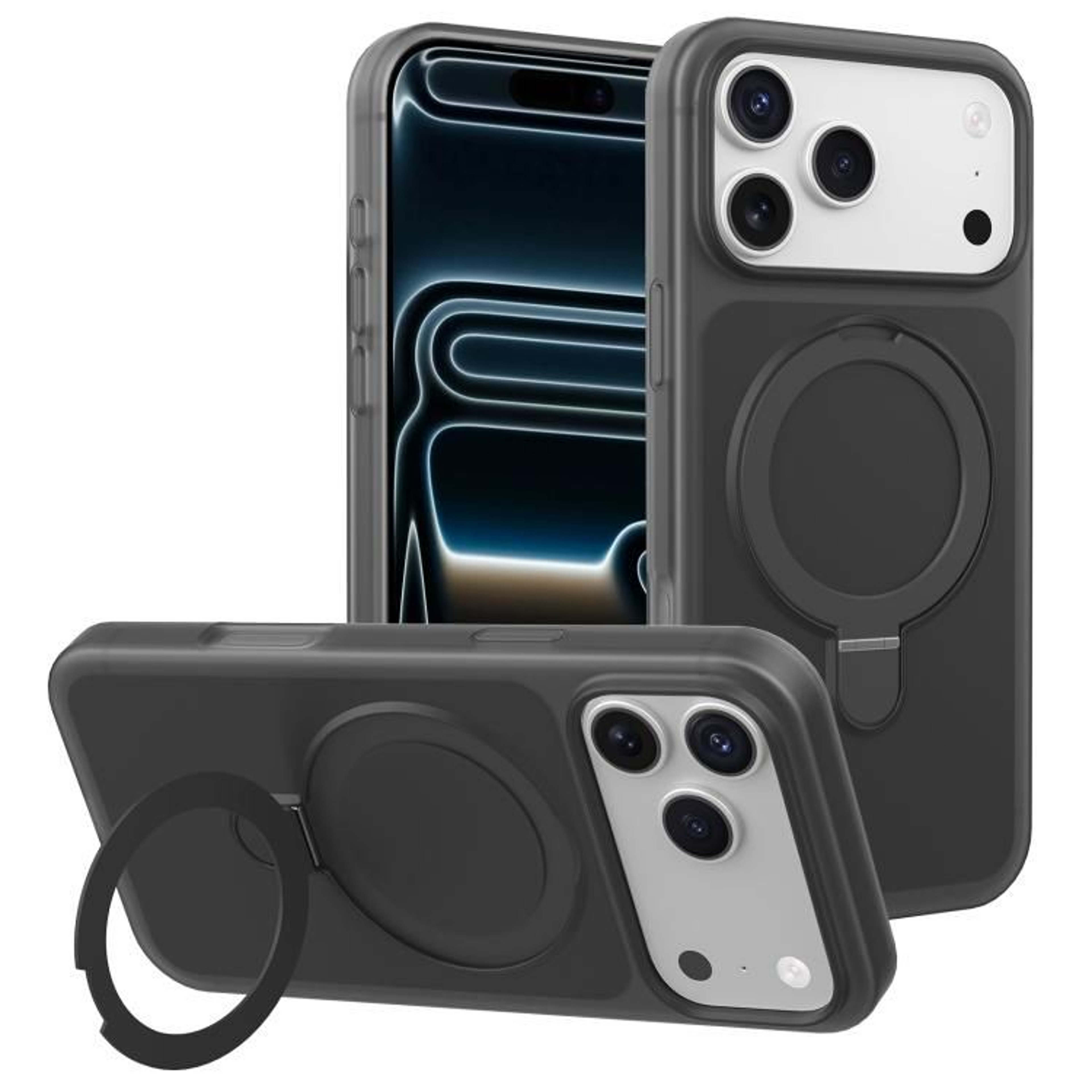 IPhone 18 Pro Magnetic Pivot Kickstand Case With Skin Feel Finish 9