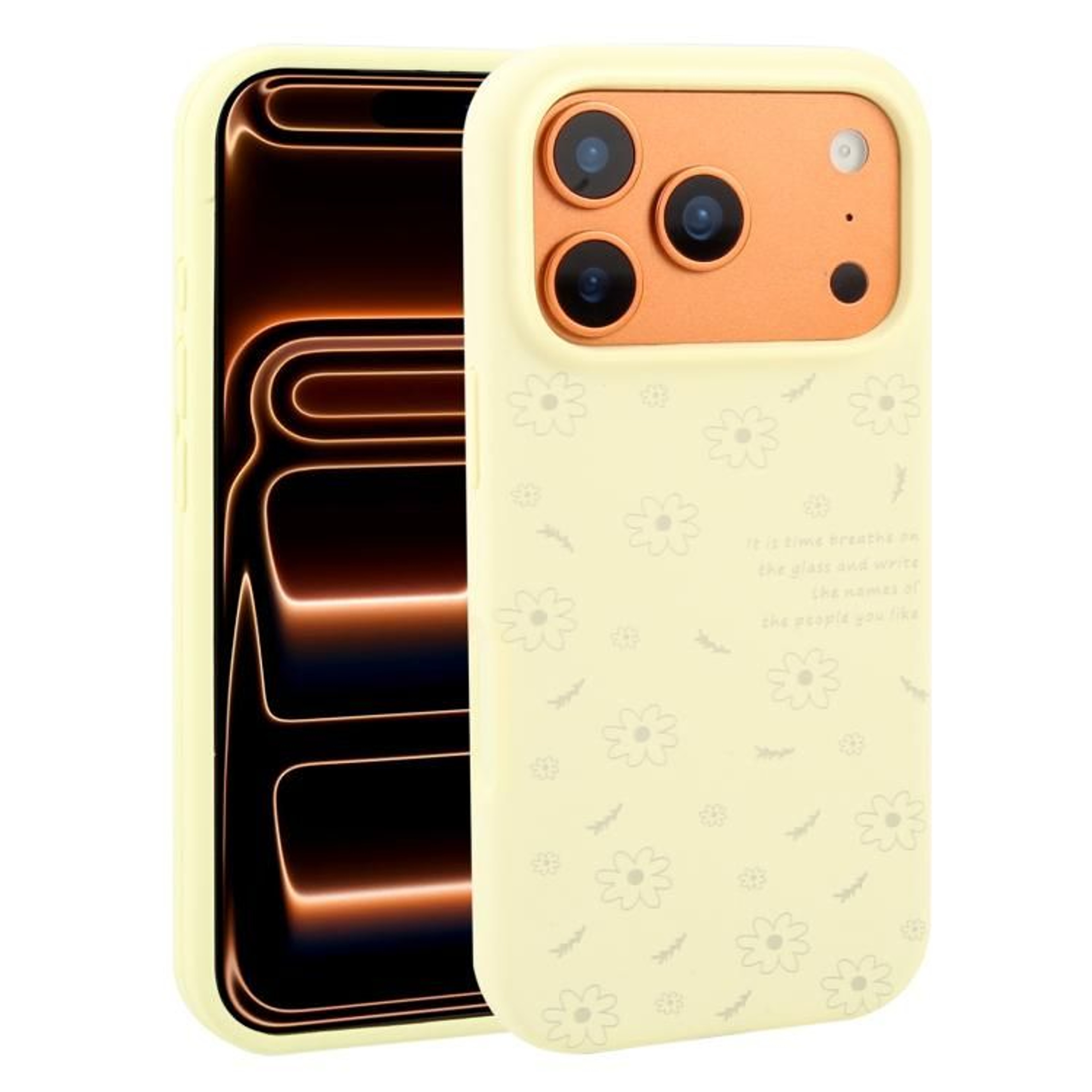 Daisy Floral Liquid Silicone iPhone 18 Pro Max Case with Raised Screen and Camera Edges – view 7