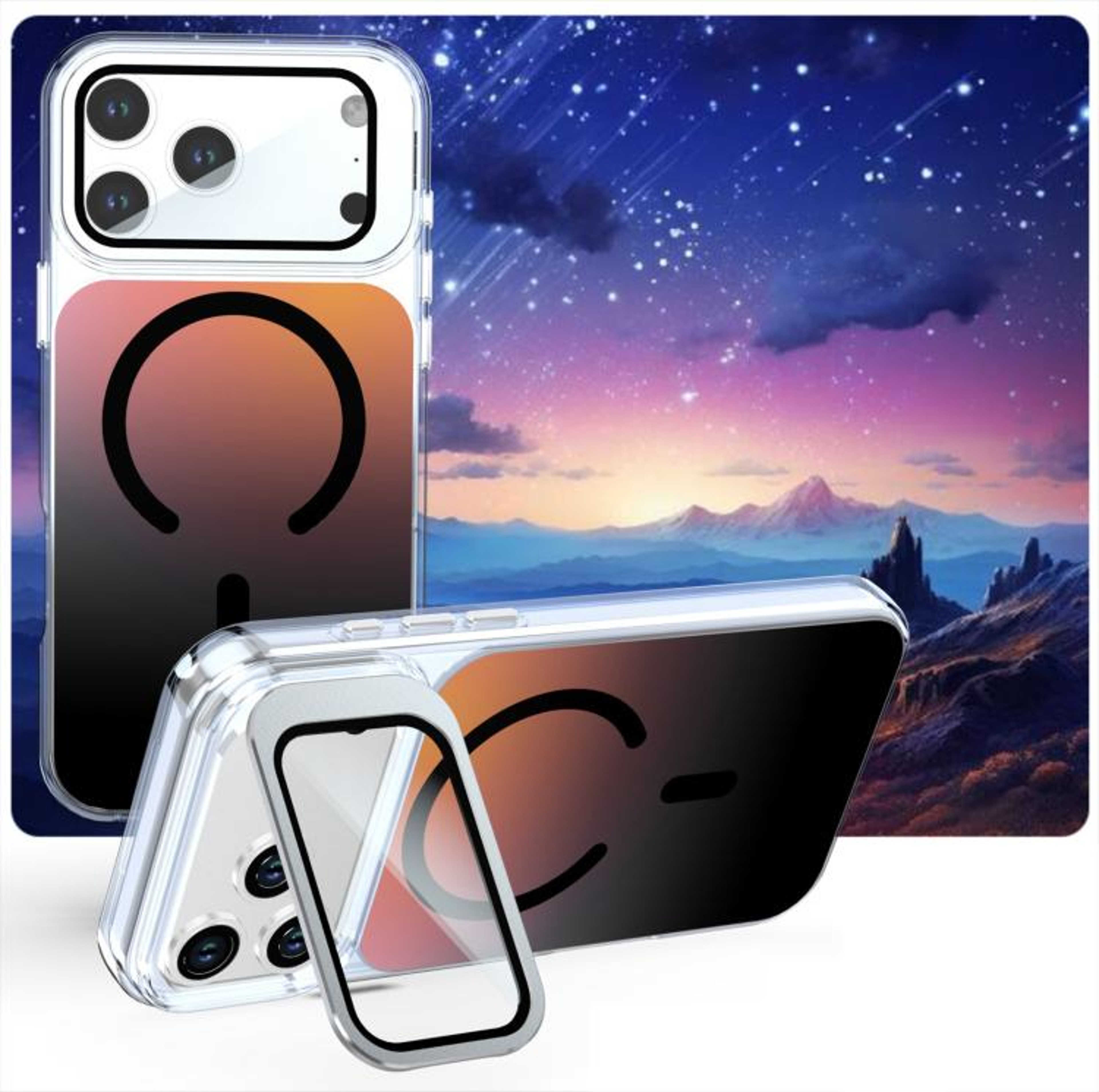 IPhone 18 Magnetic Kickstand Phone Case With Camera Lens Cover 9