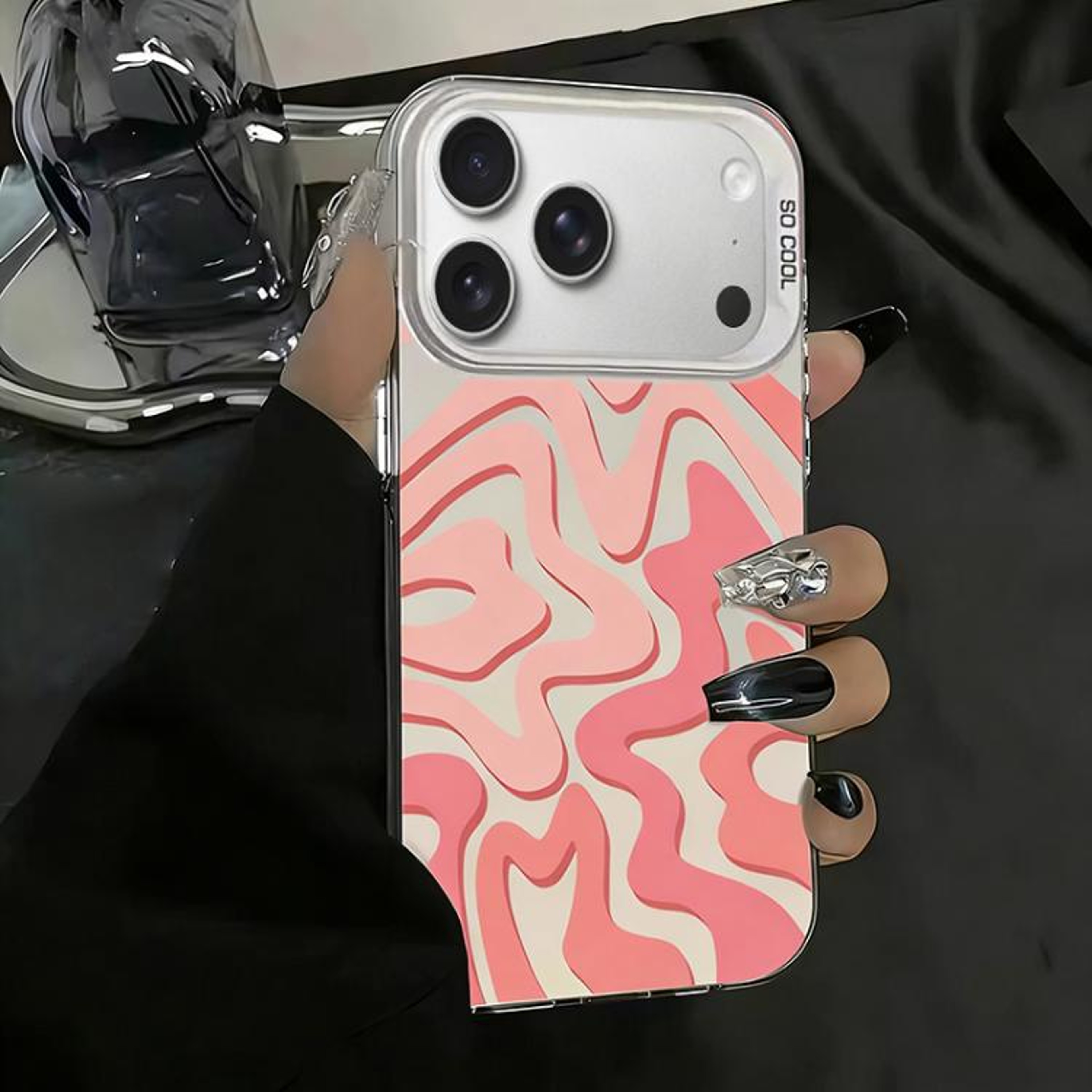 Wavy Stripe Frosted 2in1 PC Phone Case For IPhone 18 Pro Max 6