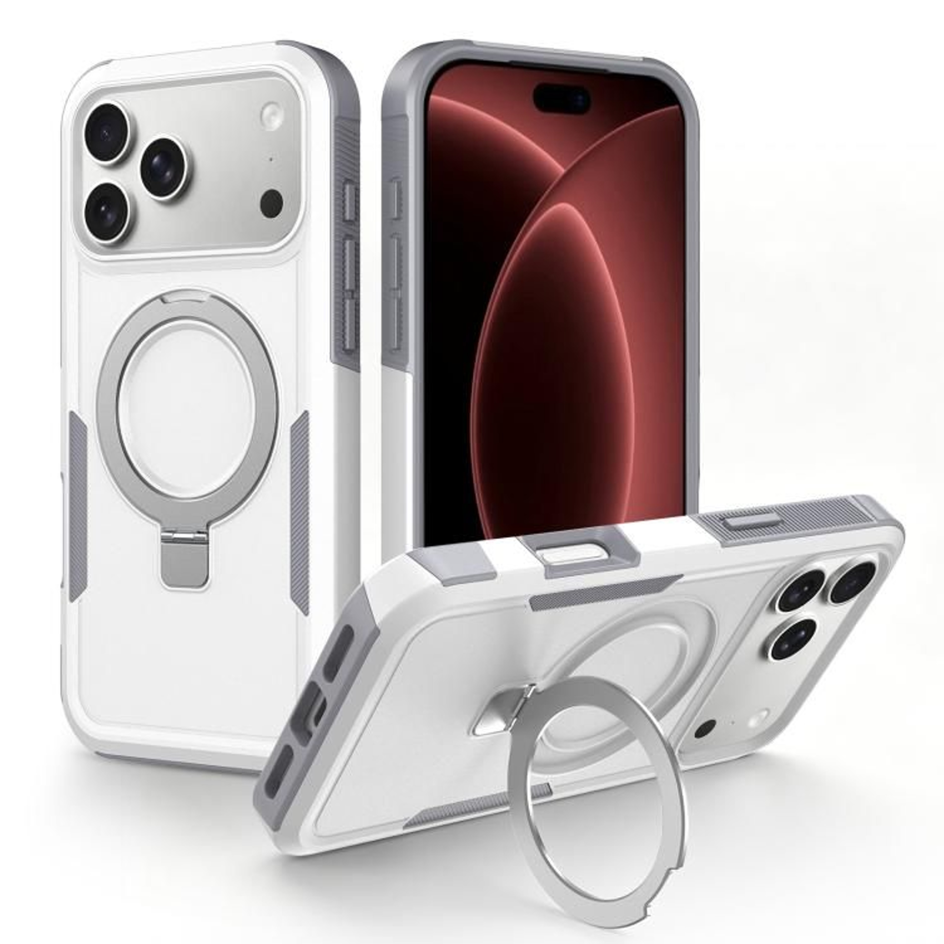IPhone 18 Pro Magnetic Protective Case With 360 Ring Holder 7