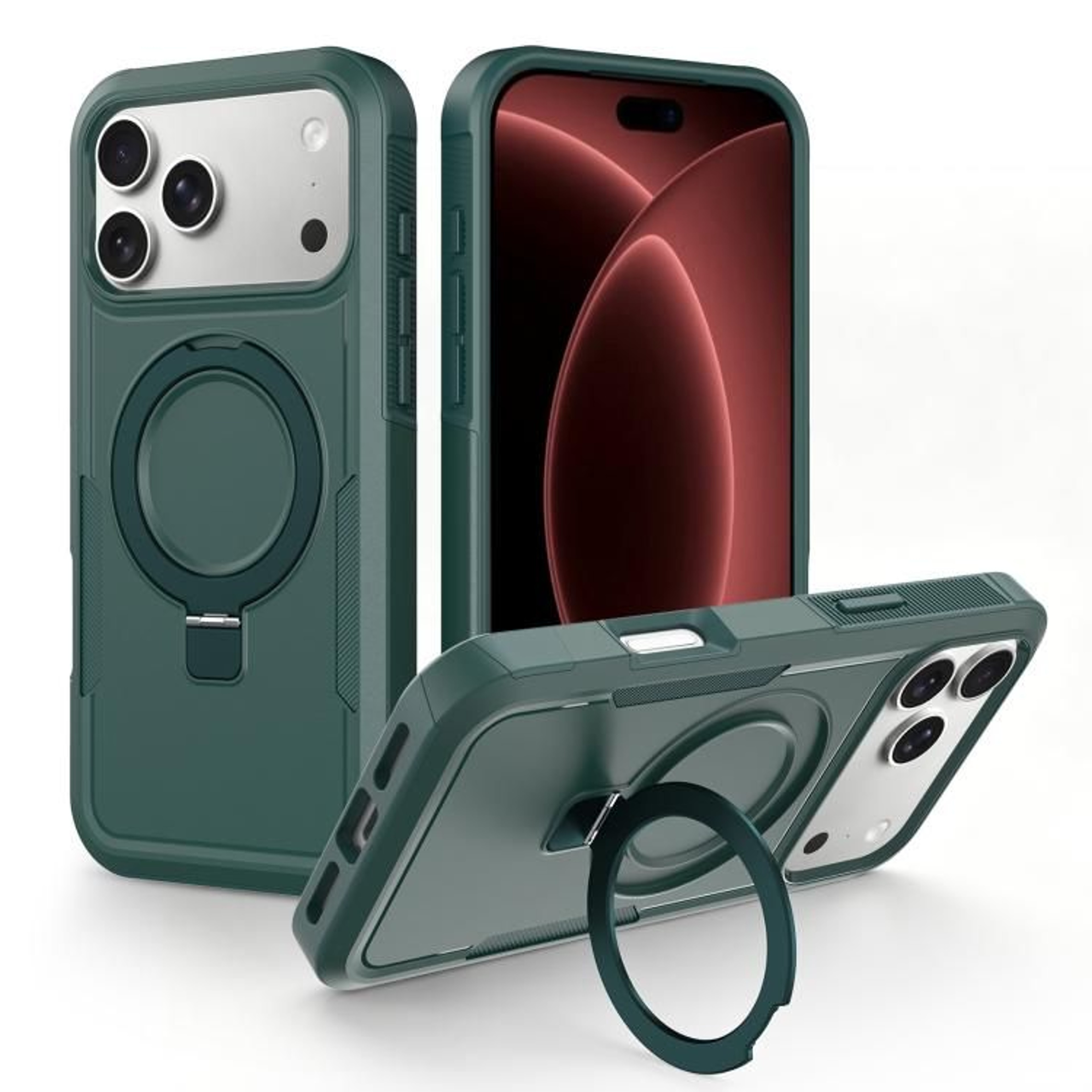 IPhone 18 Pro Magnetic Protective Case With 360 Ring Holder 9