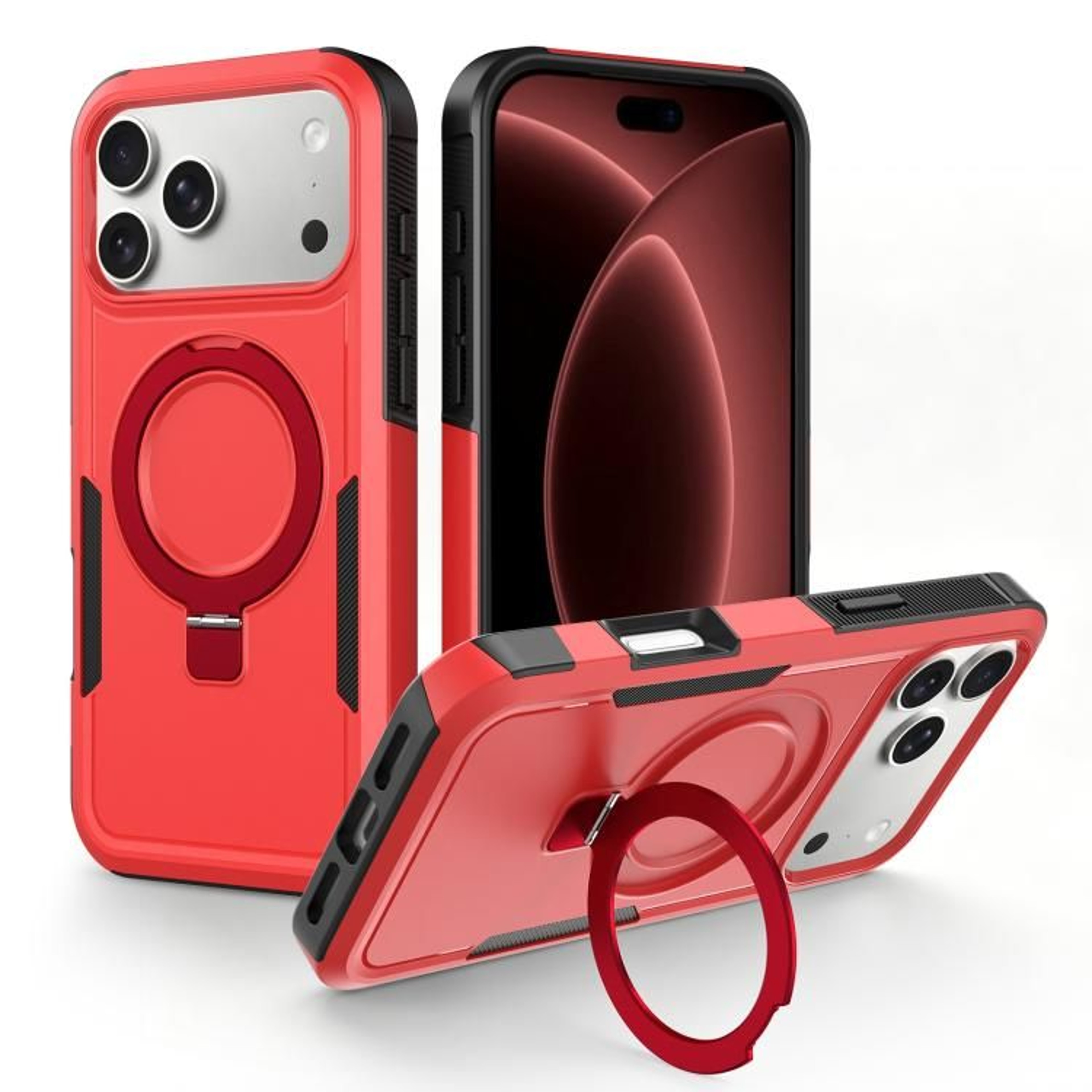 IPhone 18 Pro Magnetic Protective Case With 360 Ring Holder 10
