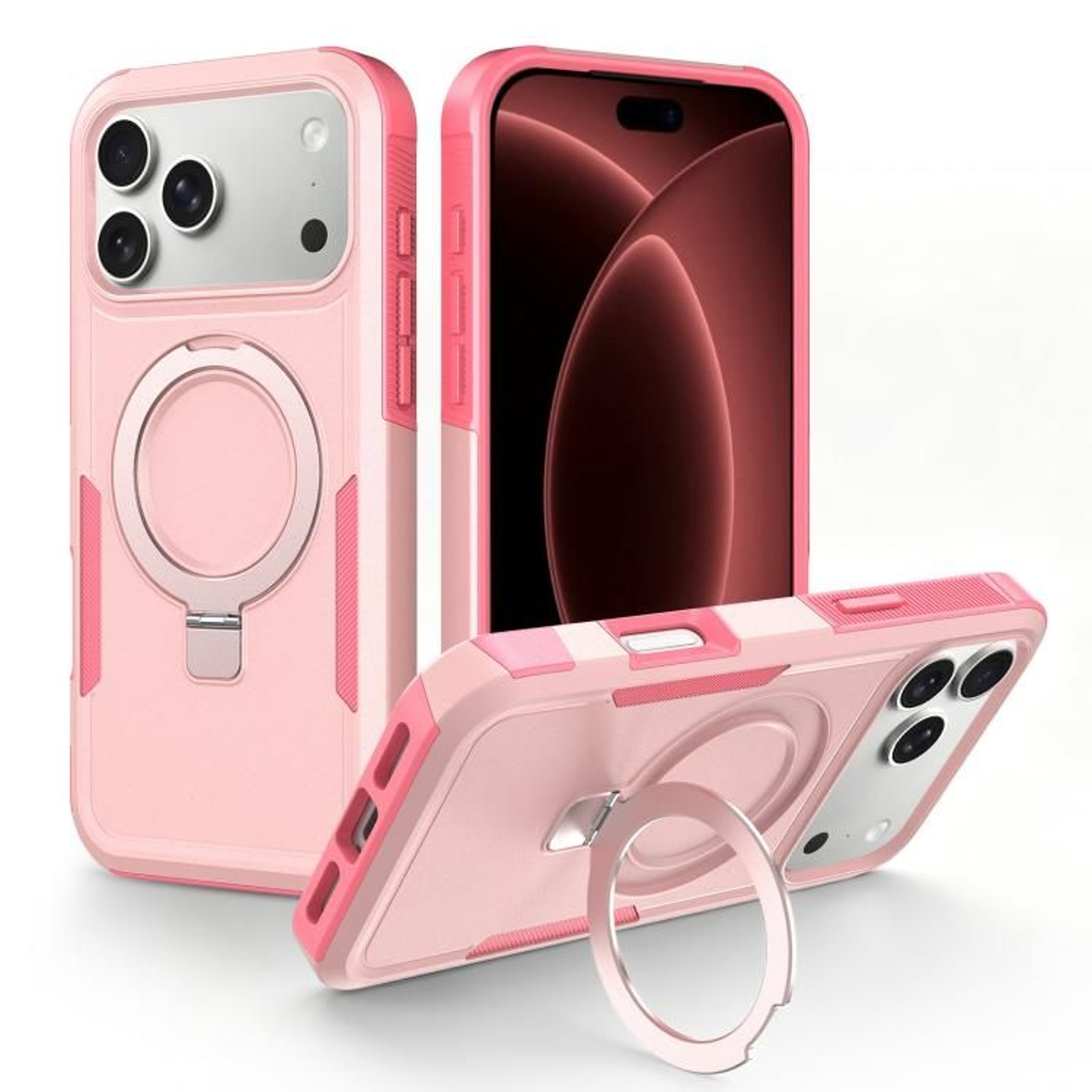 Shockproof Hybrid IPhone 18 Pro Max Case With Rotating Ring Holder And Magnetic Alignment 8
