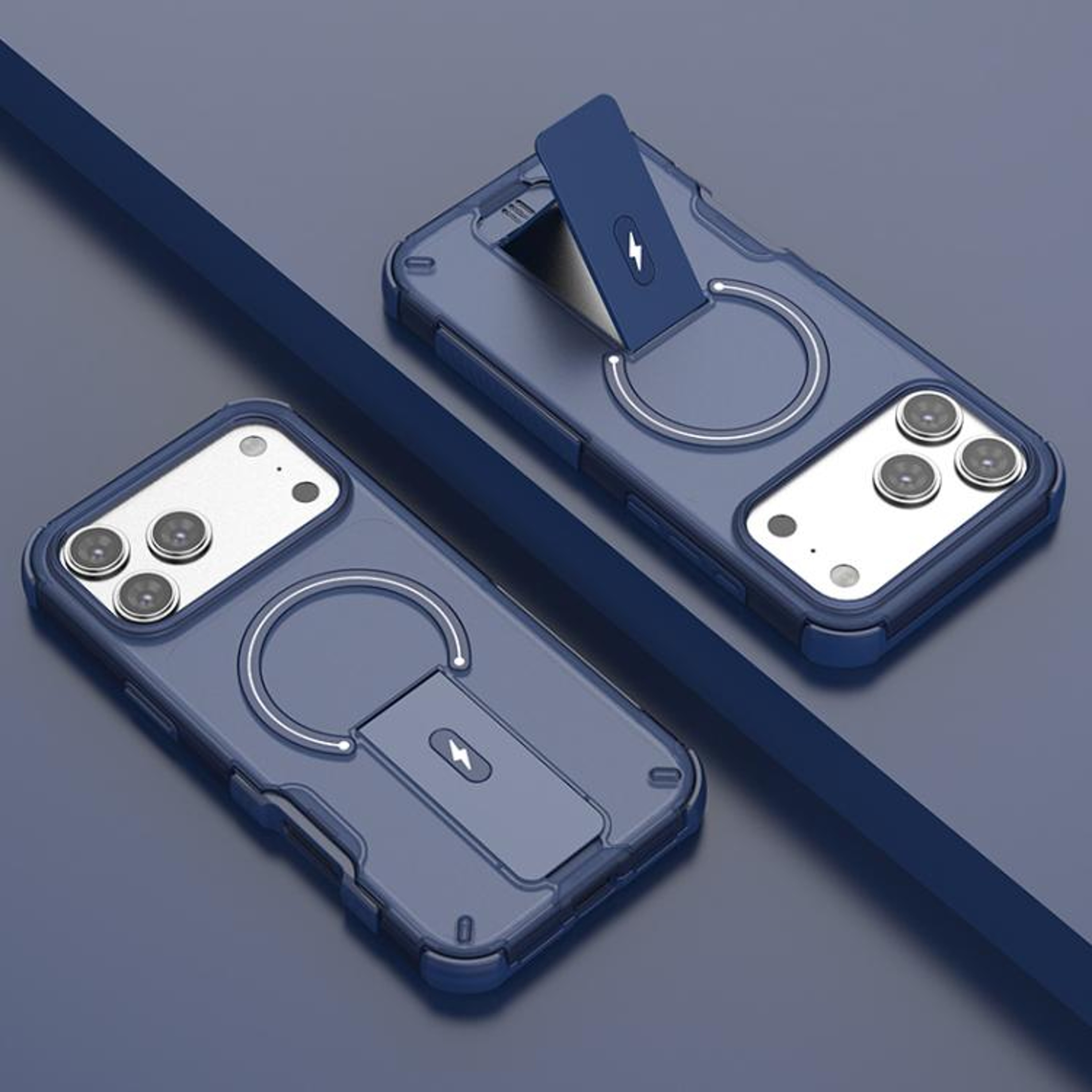 IPhone 18 Pro Translucent Magnetic Phone Case With Invisible Holder 12