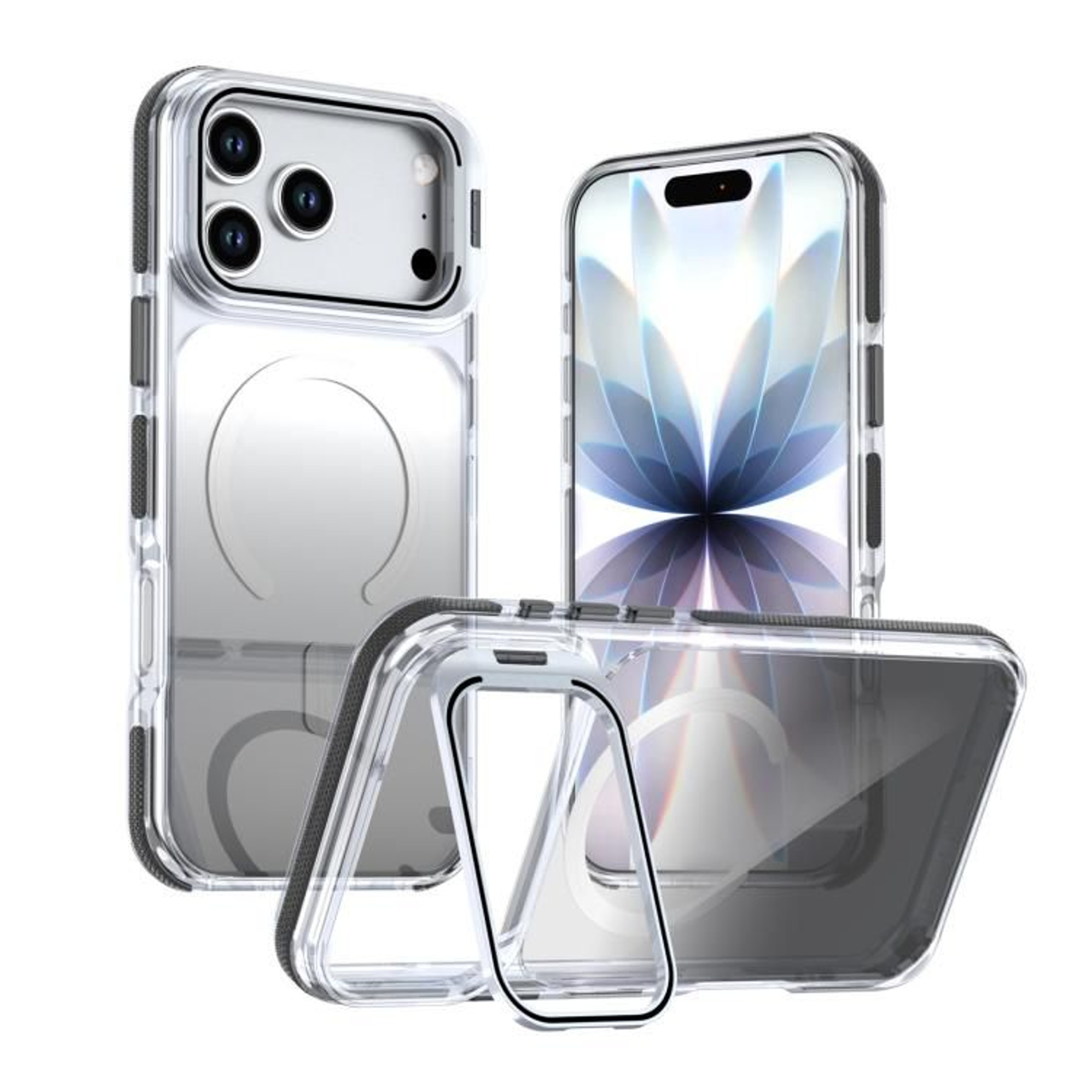 Magnetic Phone Case For 18 Pro With Gradient Lens Kickstand 8