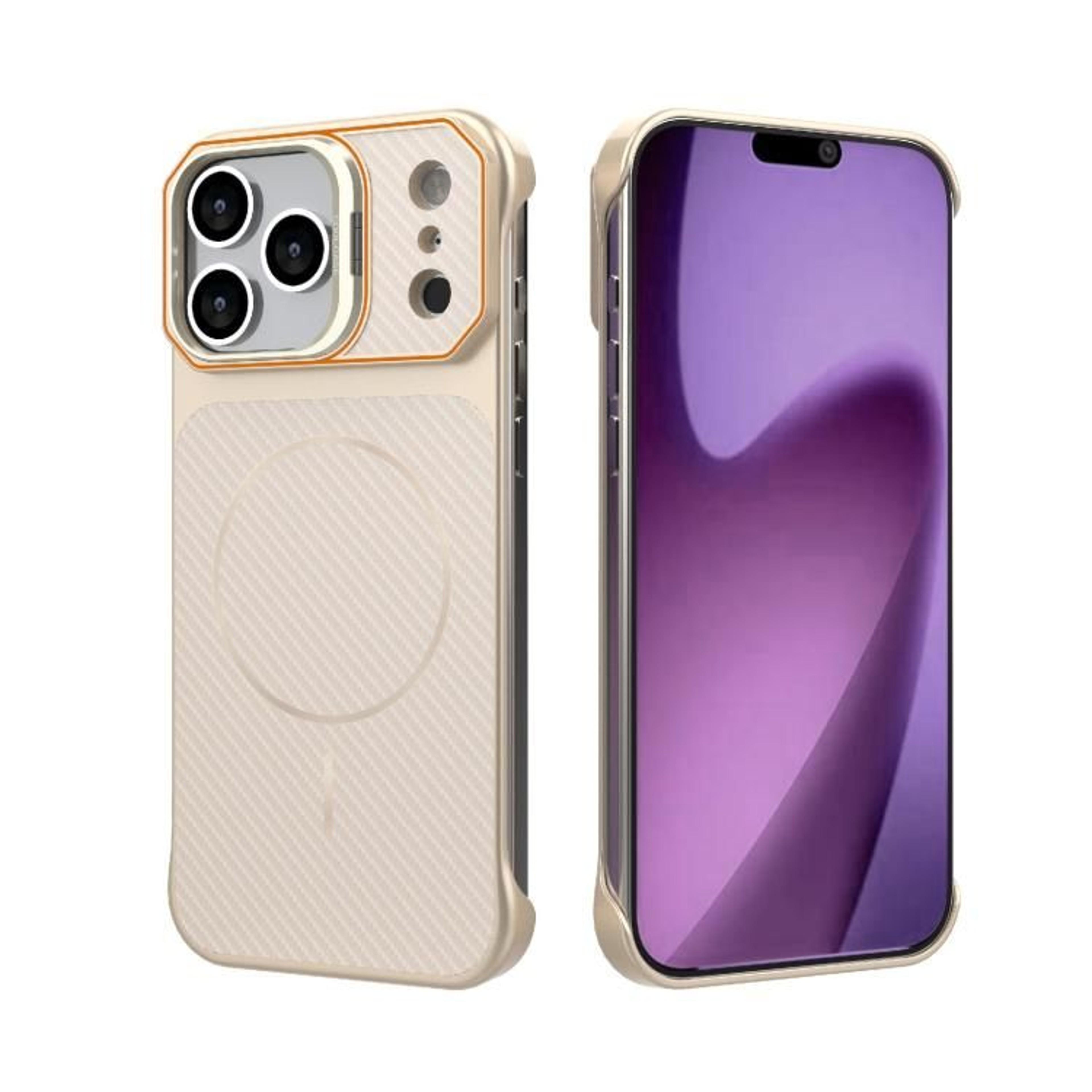 IPhone 18 Pro Frameless Magnetic PC Case With Kickstand And Carbon Fiber Texture 10