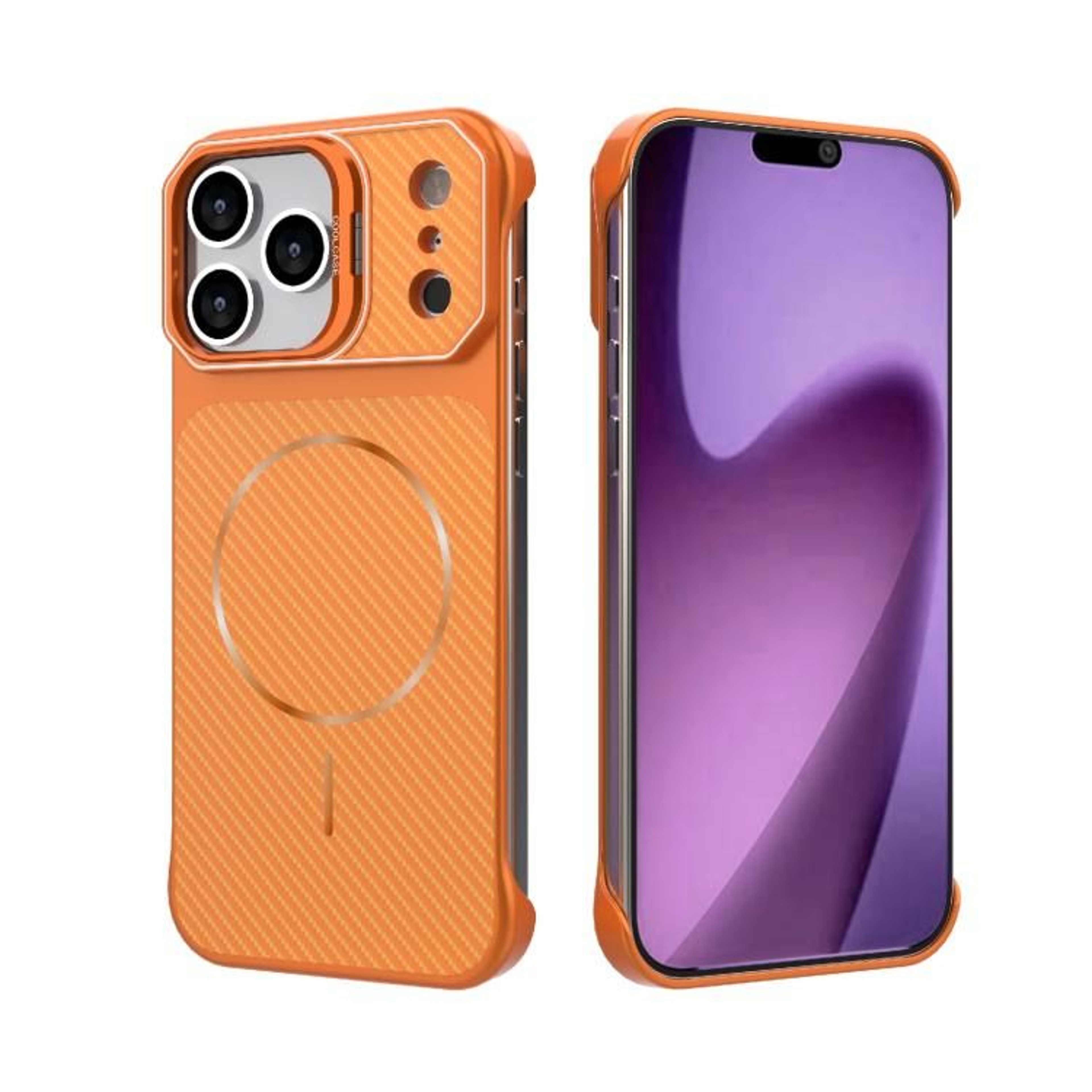 IPhone 18 Pro Max Frameless Magnetic Carbon Fiber Texture PC Case 13