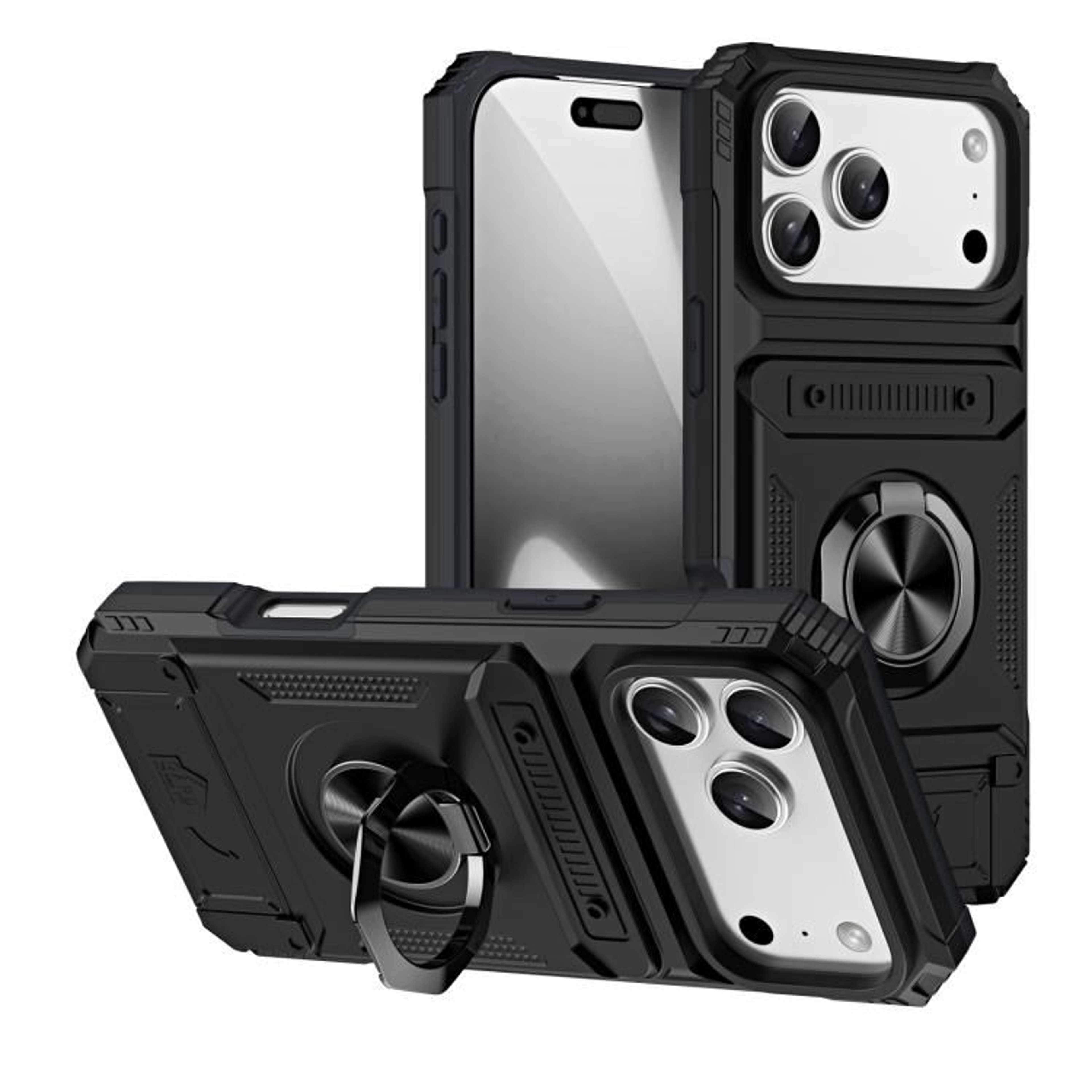 Shockproof TPU And PC Ring Holder Case For IPhone 18 Pro Max 9