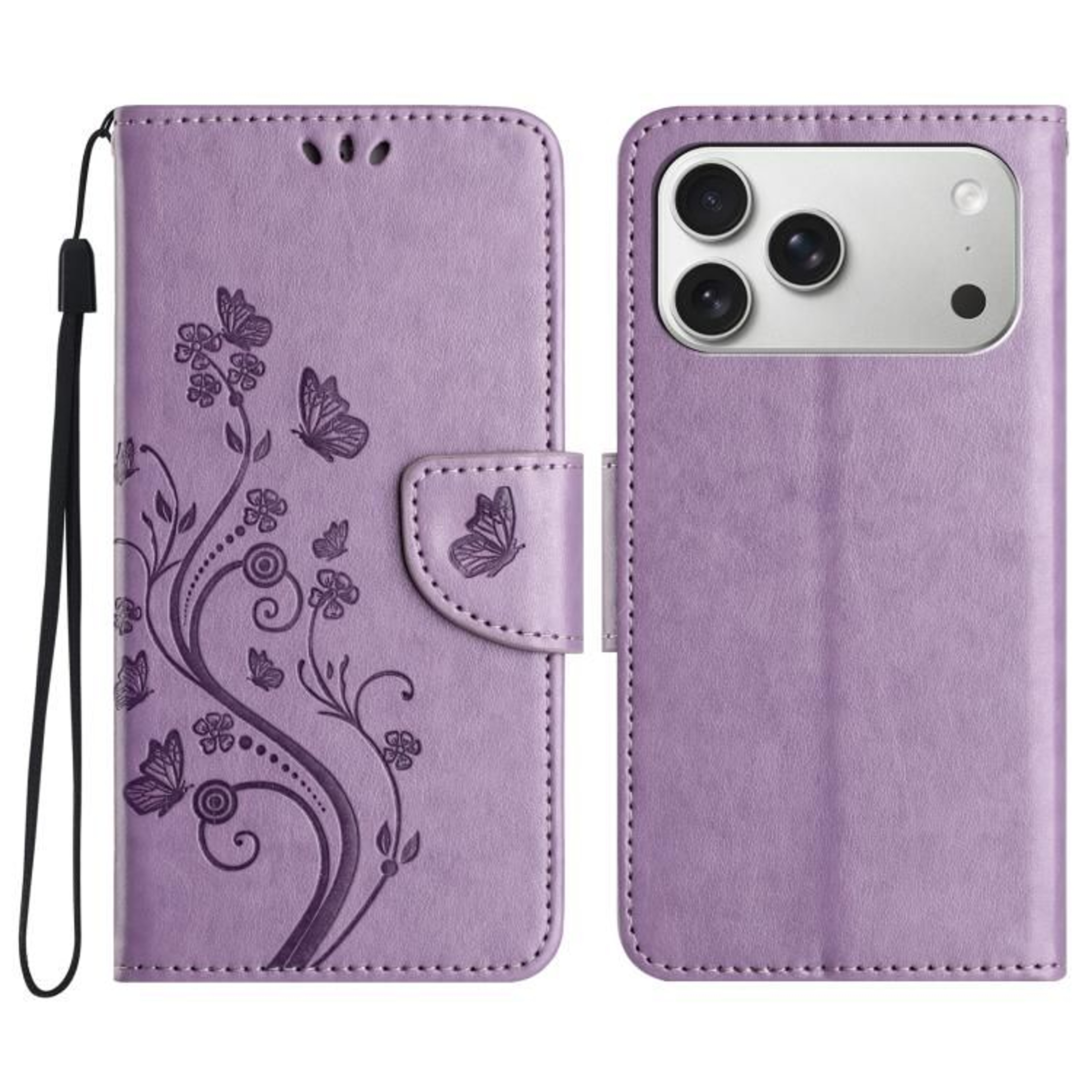 IPhone 18 Pro Max Butterfly Flower Flip Leather Wallet Case 13