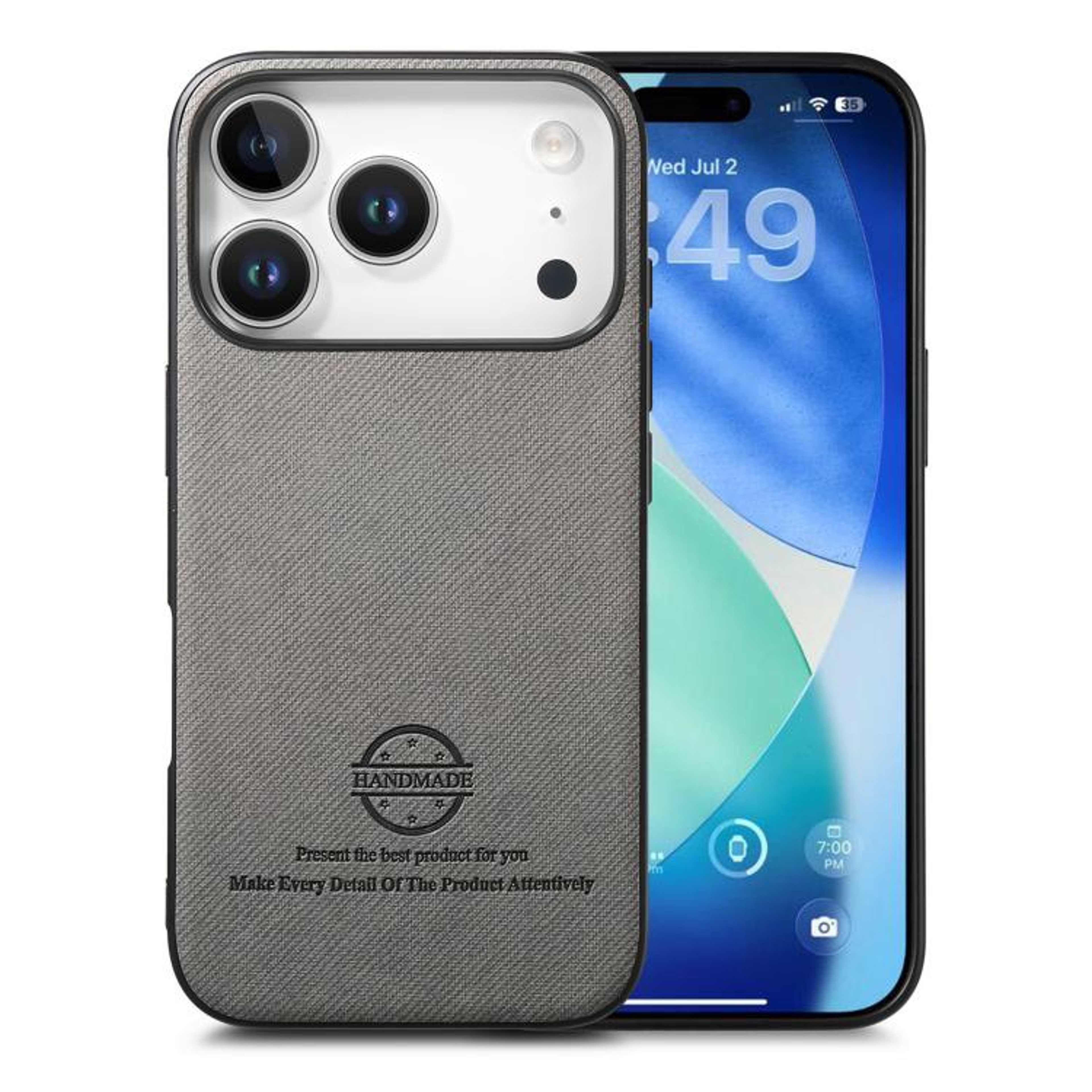 IPhone 18 Pro Max Twill Fabric Leather Protective Phone Case 12