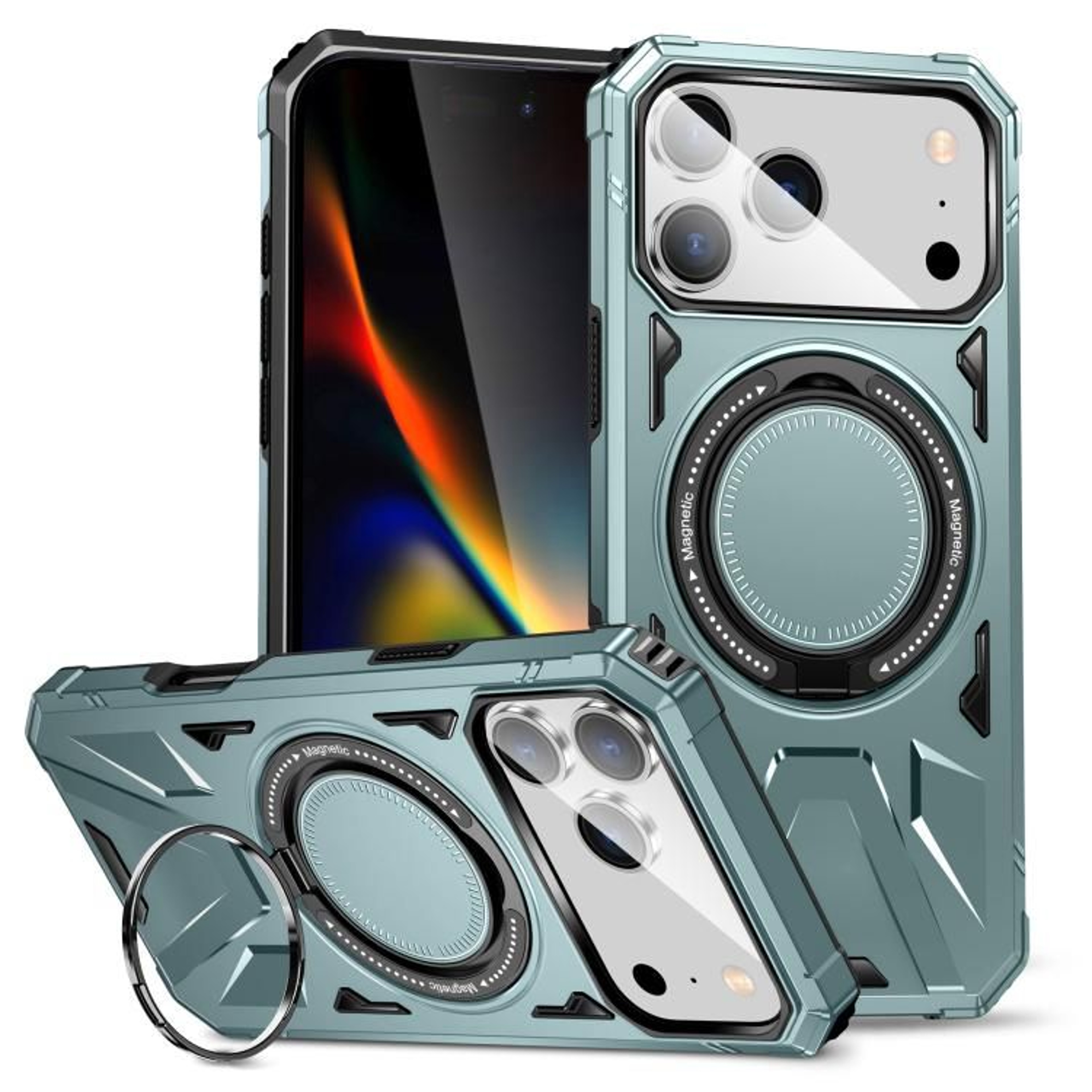 IPhone 18 Pro Magnetic Shockproof Phone Case With Ring Holder 10