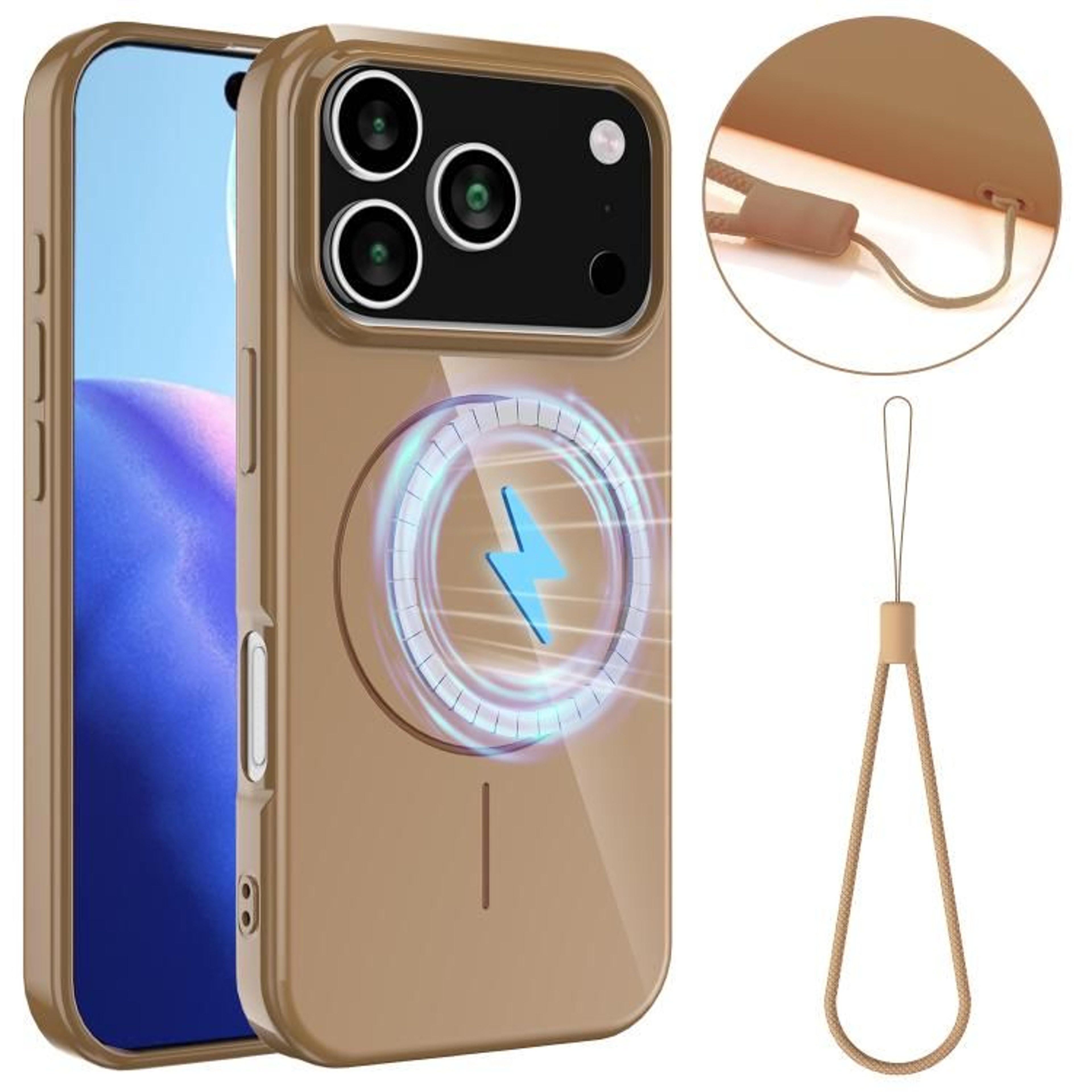 Glossy TPU MagSafe Case For IPhone 18 Pro With Lanyard 8