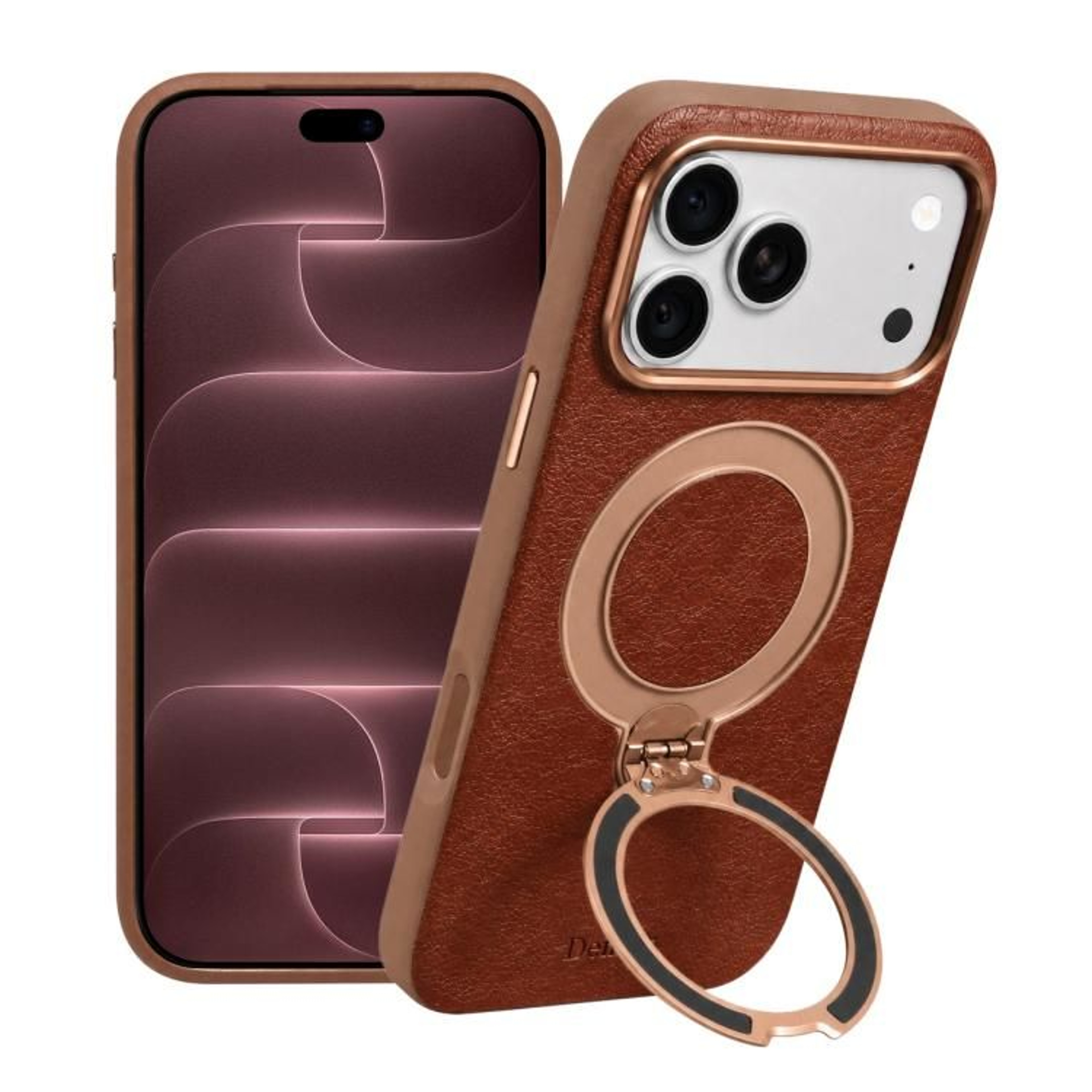 IPhone 18 Pro Max Magnetic Rotating Stand PU Leather Phone Case 8