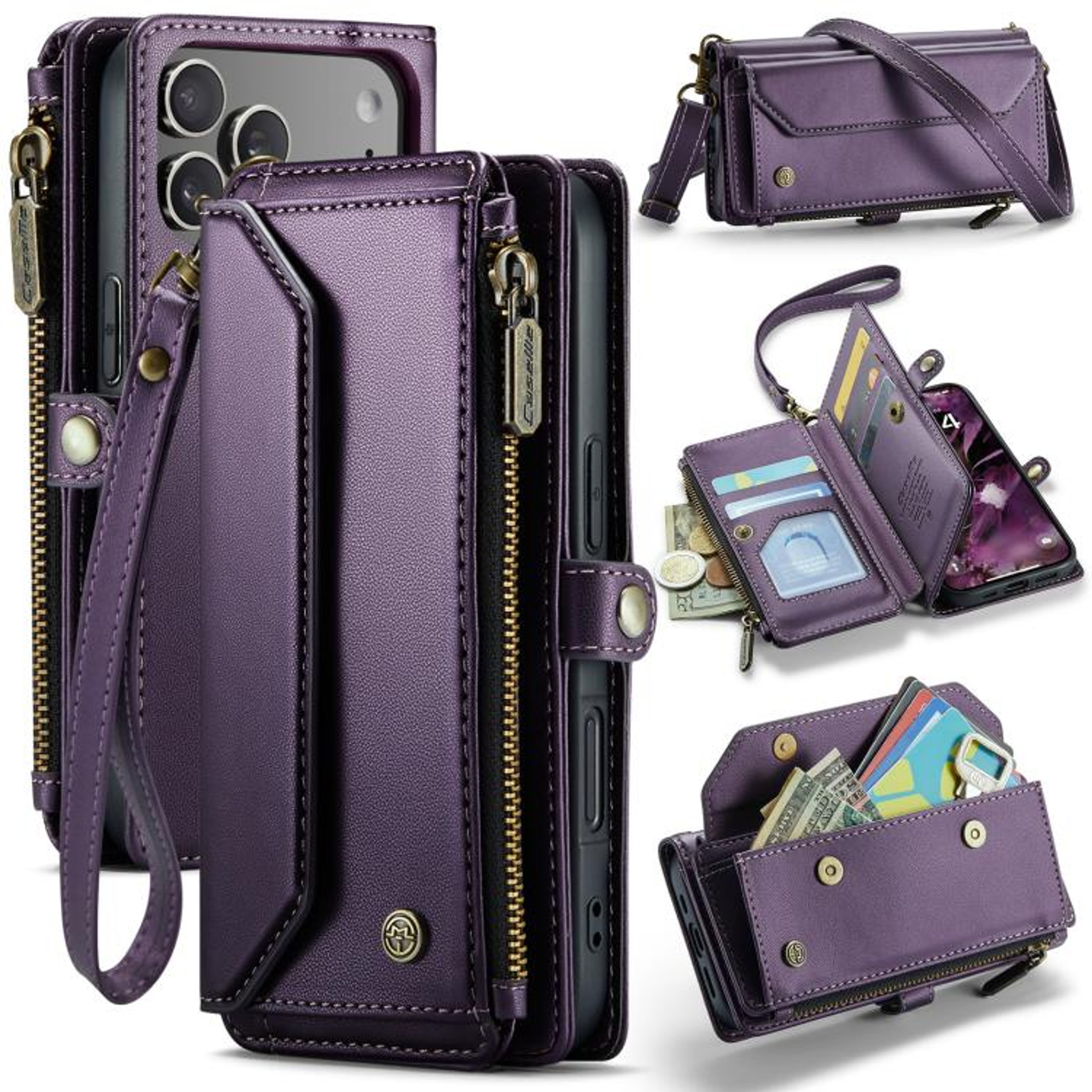 IPhone 18 Pro Max Wallet Case With RFID Blocking And Crossbody Straps 12
